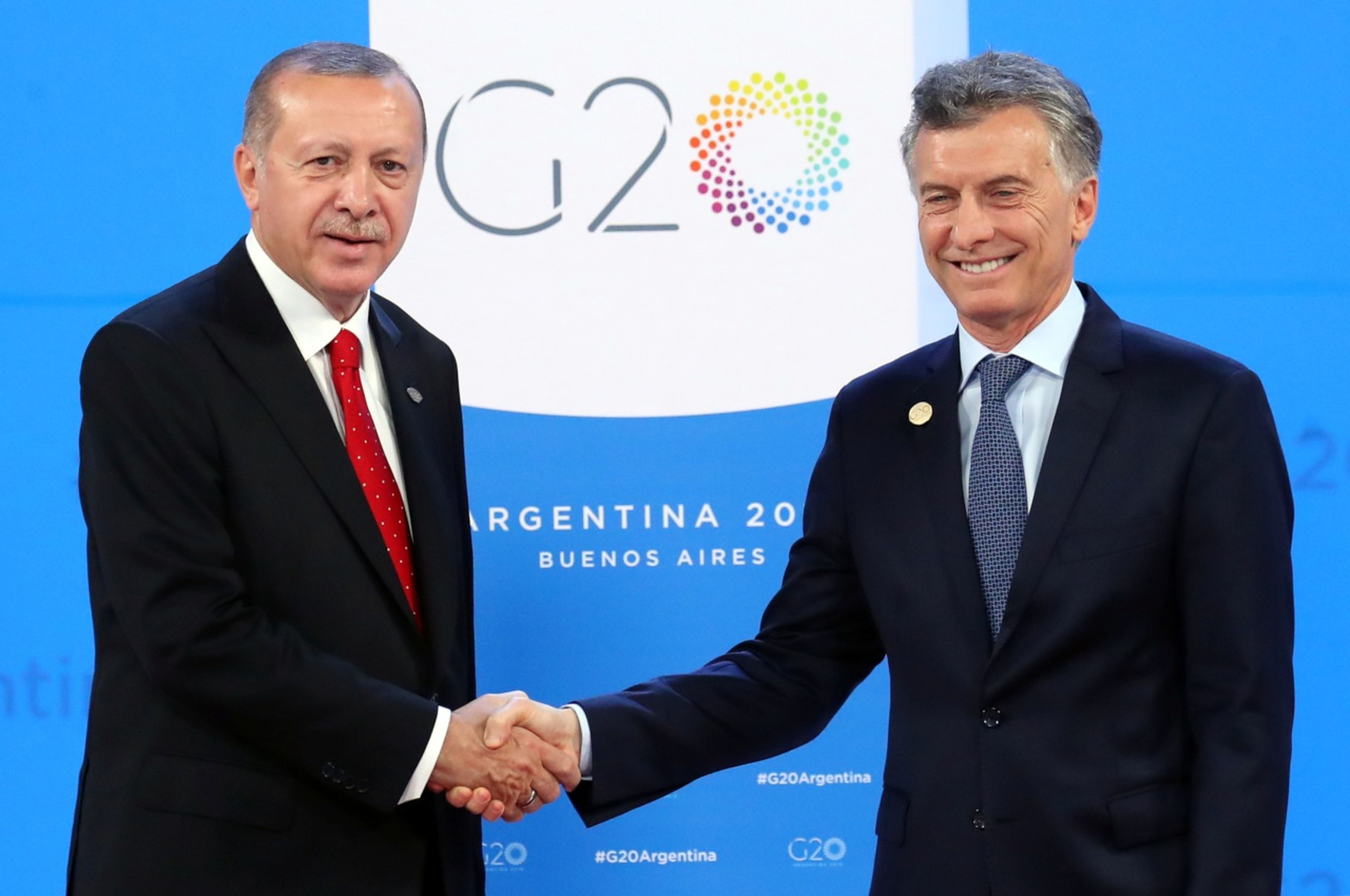 El presidente turco, Recep Tayyip Erdogan, y su homólogo argentino, Mauricio Macri