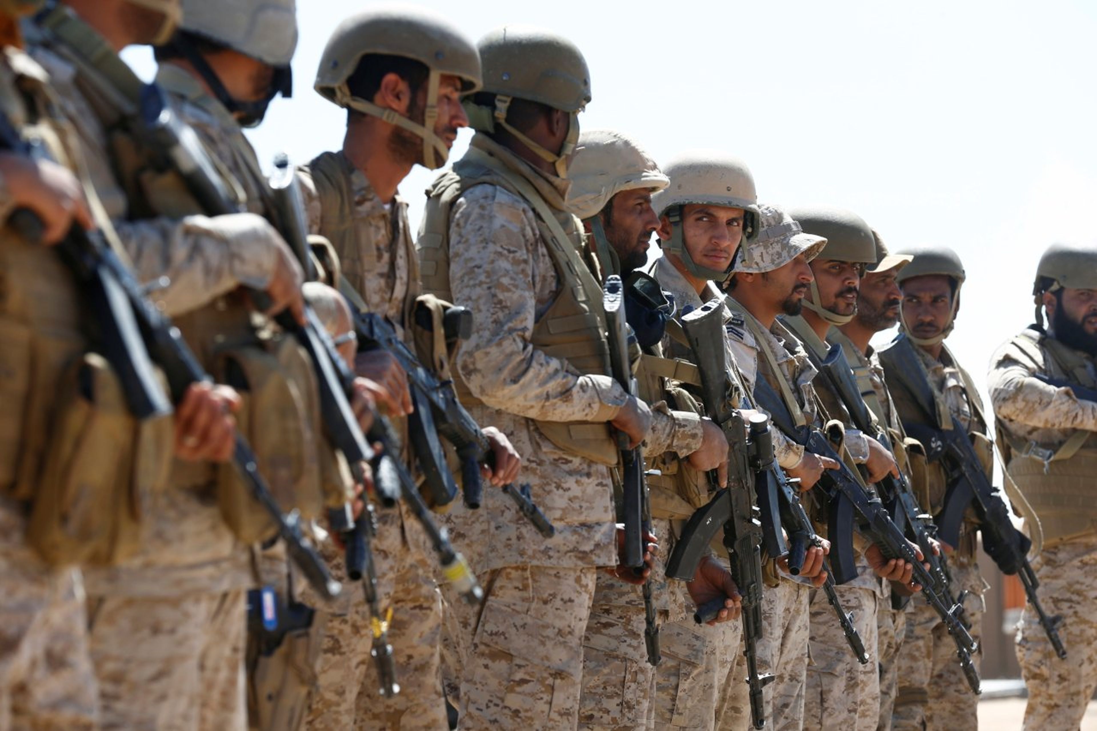 Soldados saudíes desplegados en Yemen