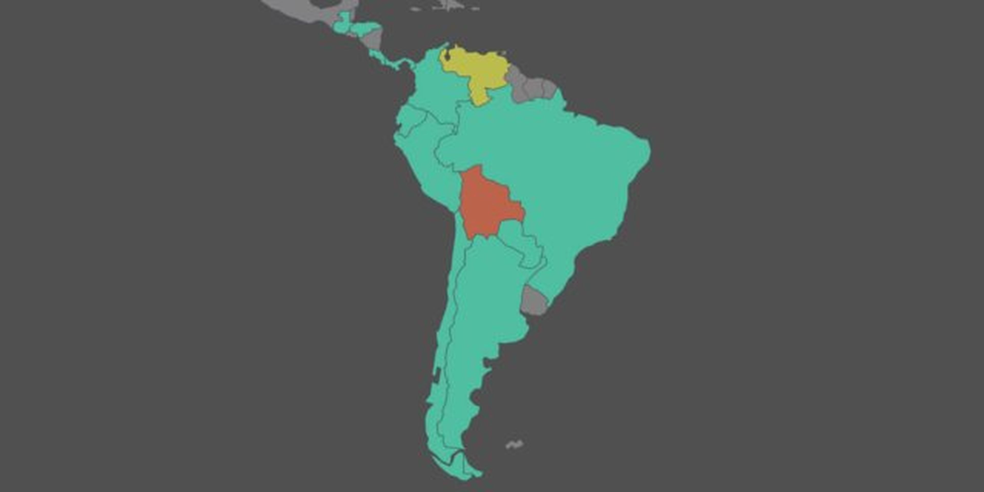 En verde, los países que han reconocido a Guaidó como presidente de Venezuela