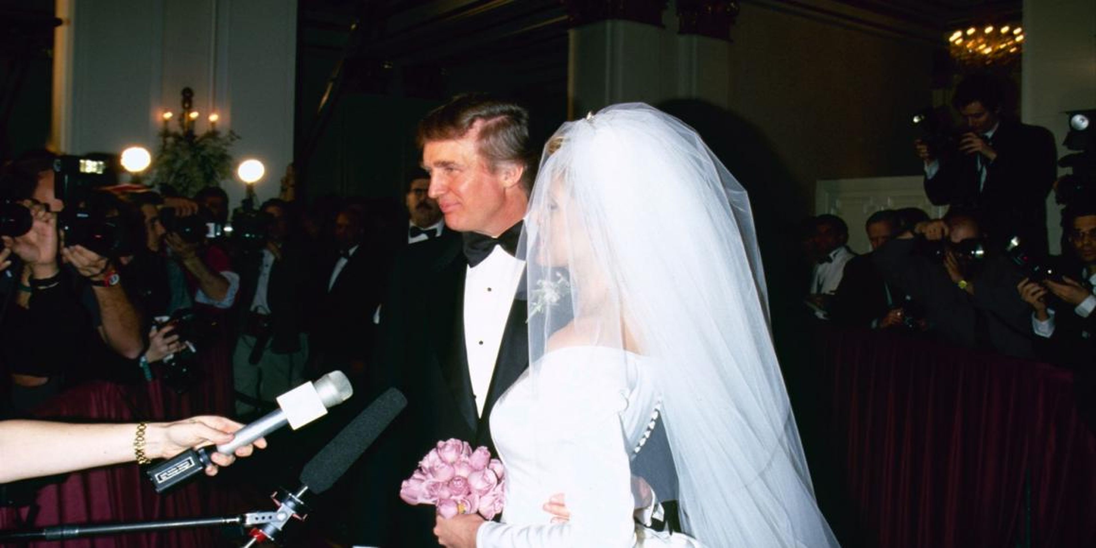The wedding of Marla Maples and entrepreneur Donald Trump, New York City, 20th December 1993.