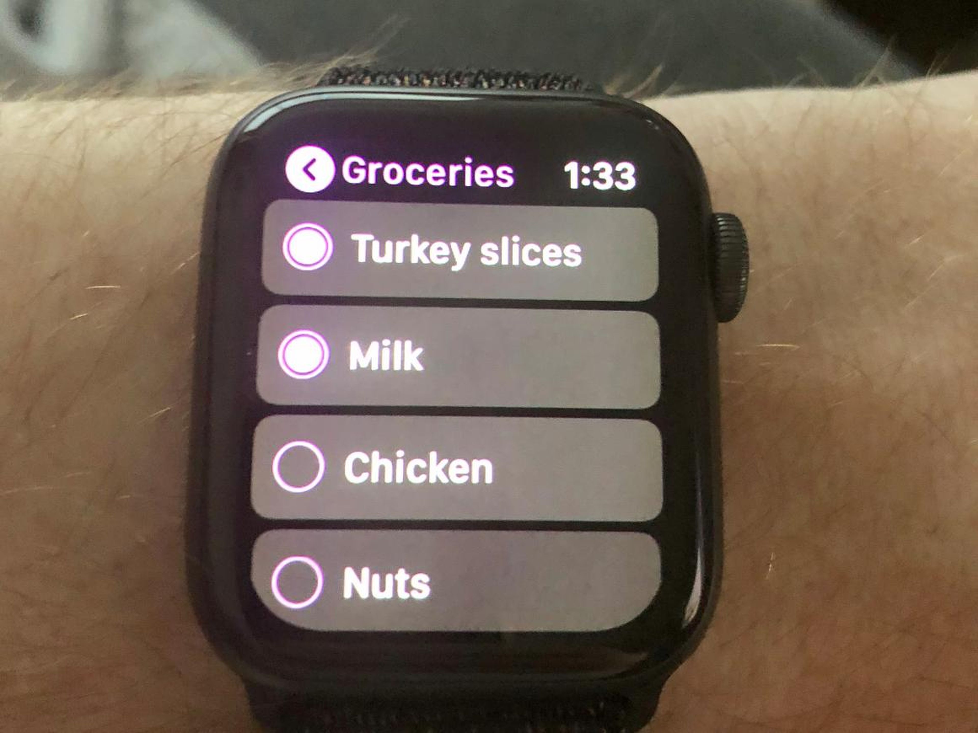 11. You can use the Apple Watch to view your grocery items and cross them off.