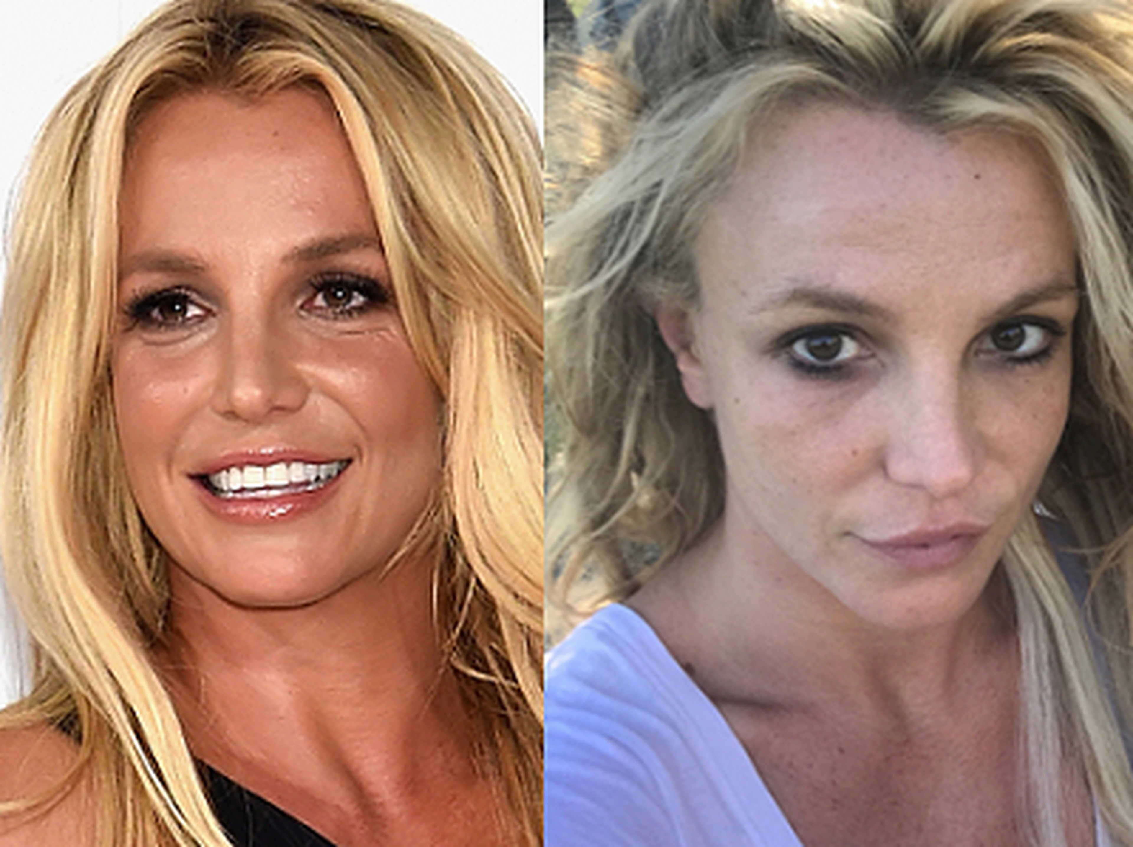 Britney parece igual con maquillaje que sin él