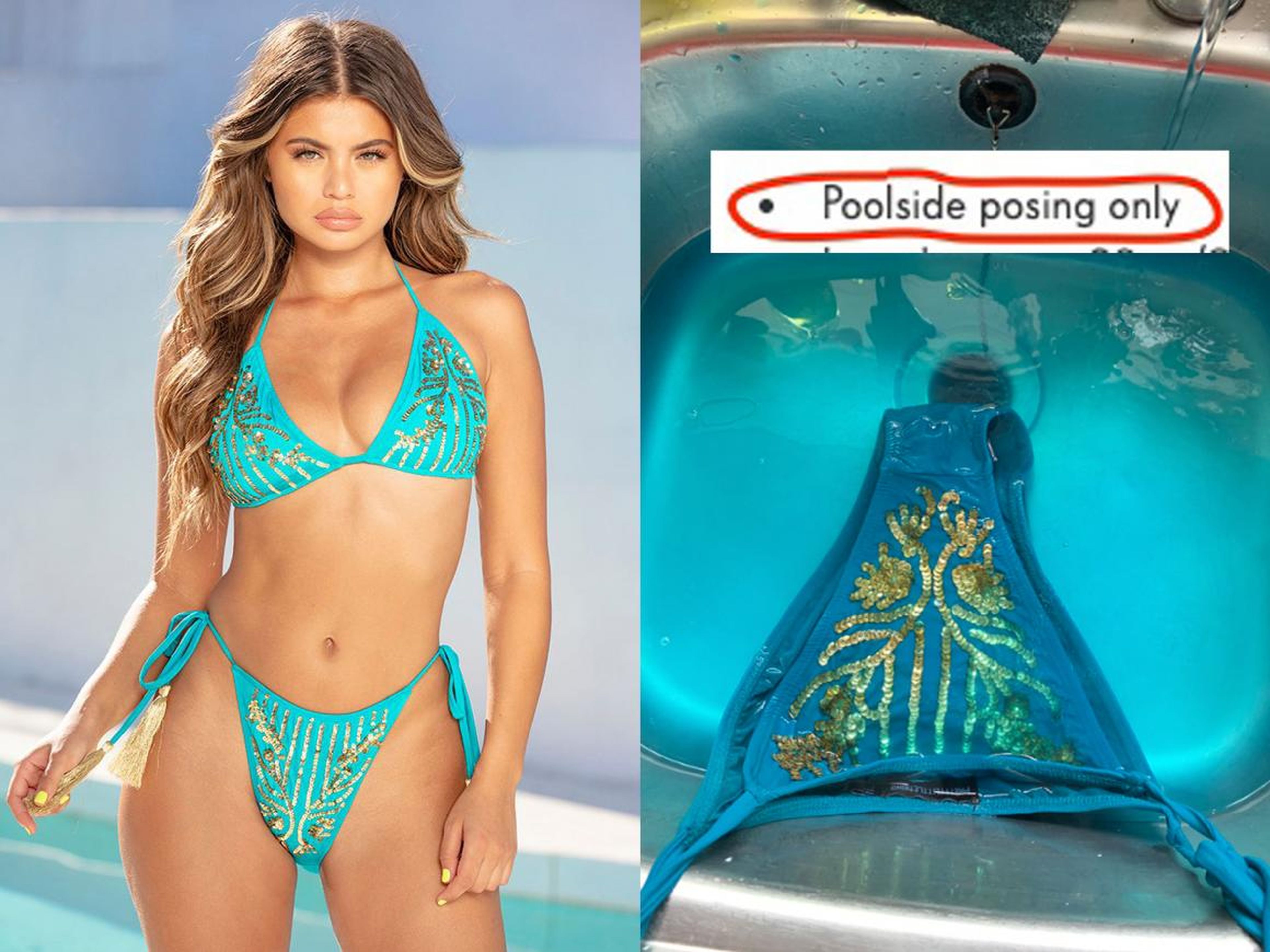 Este bikini es para "posar junto a la piscina".