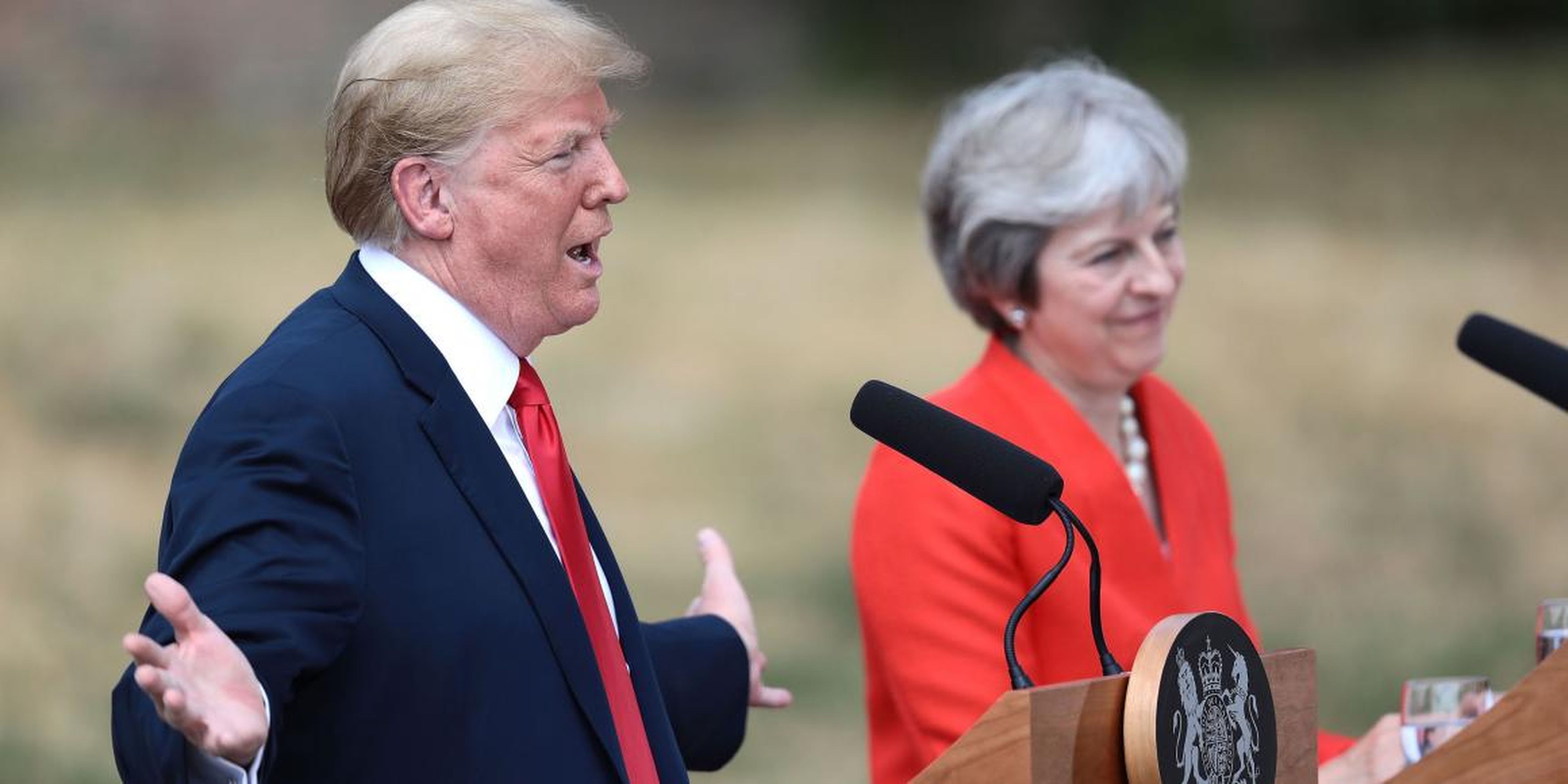 Donald Trump y Theresa May en la visita del presidente estadounidense a Reino Unido el pasado julio.
