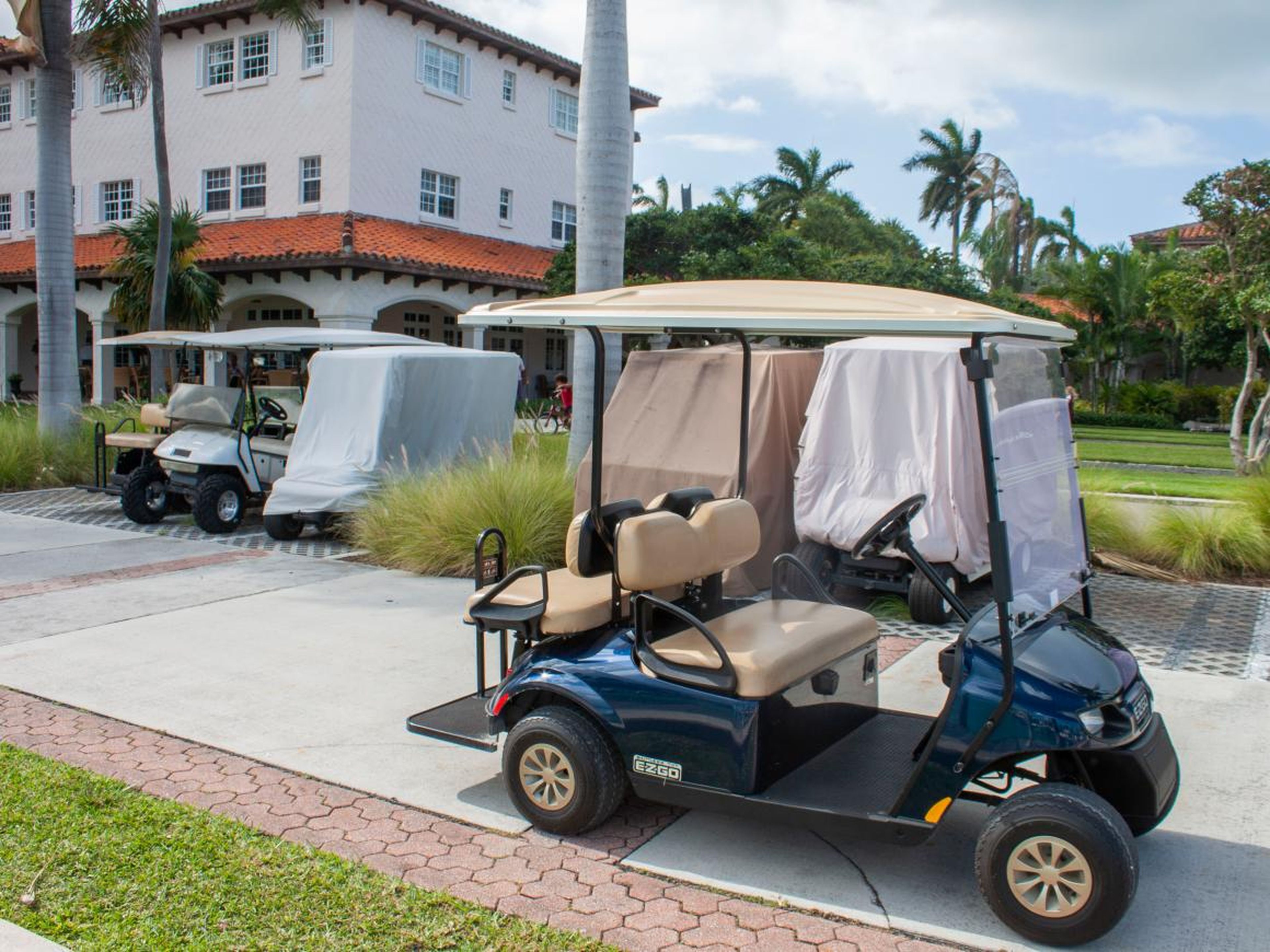 I was picked up in a golf cart, which is the preferred mode of transportation on the island.