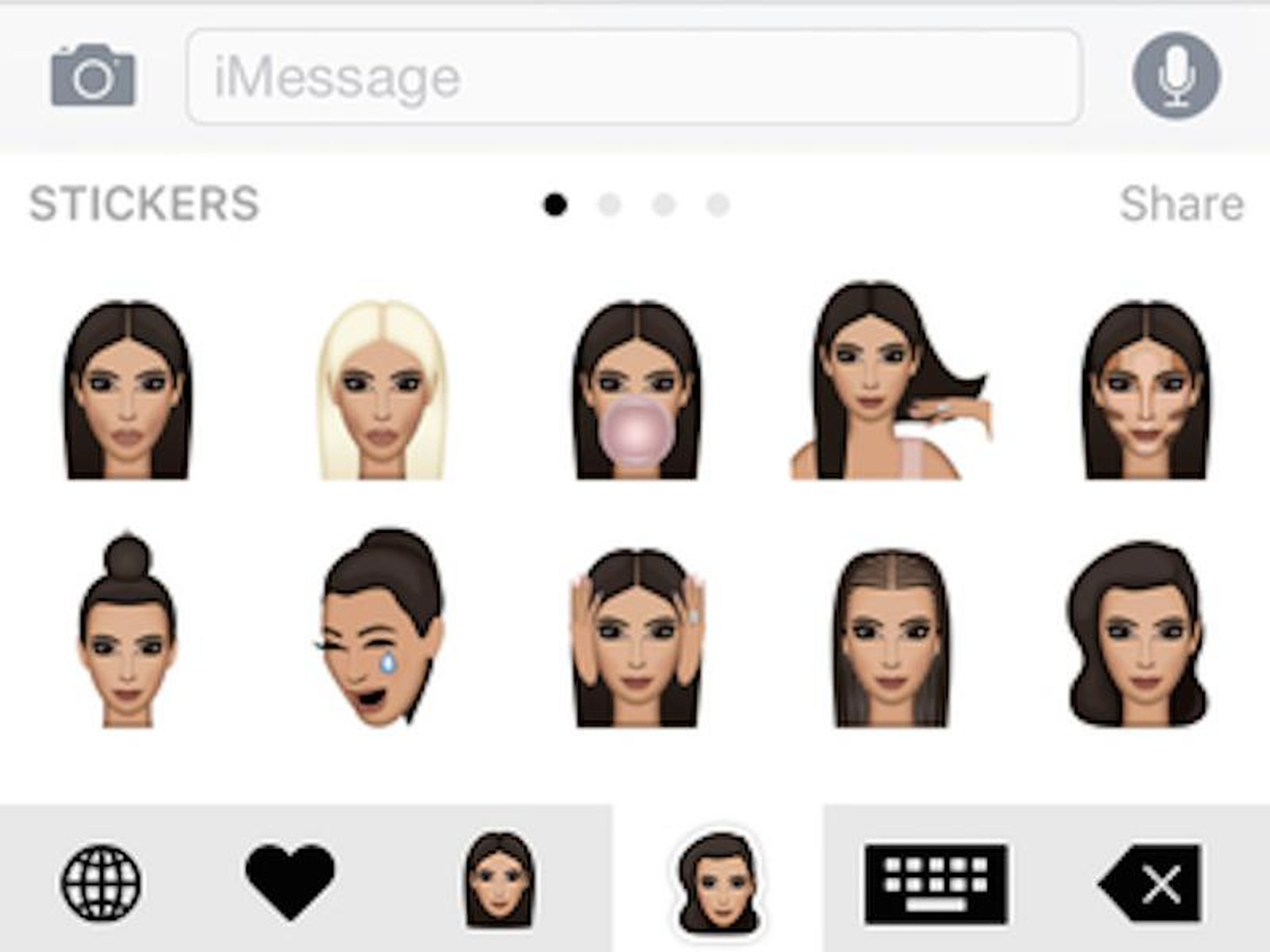 The launch of Kimojis for iOS in December 2015 was huge for Apple's App Store. She reportedly told Rolling Stone that she'd only work with Kanye-approved graphic designers to develop the emoji.