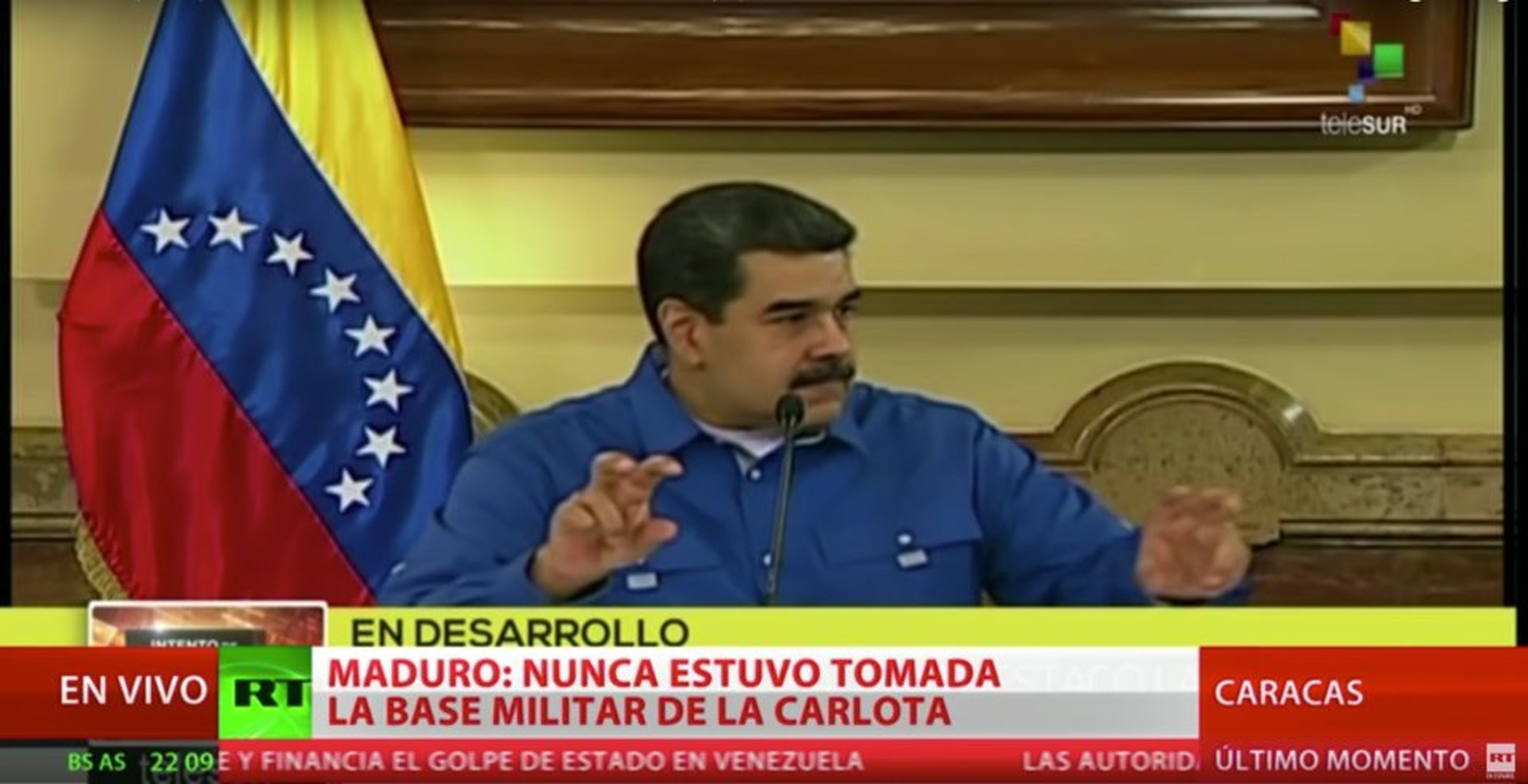 Nicolás Maduro en la televisión estatal.