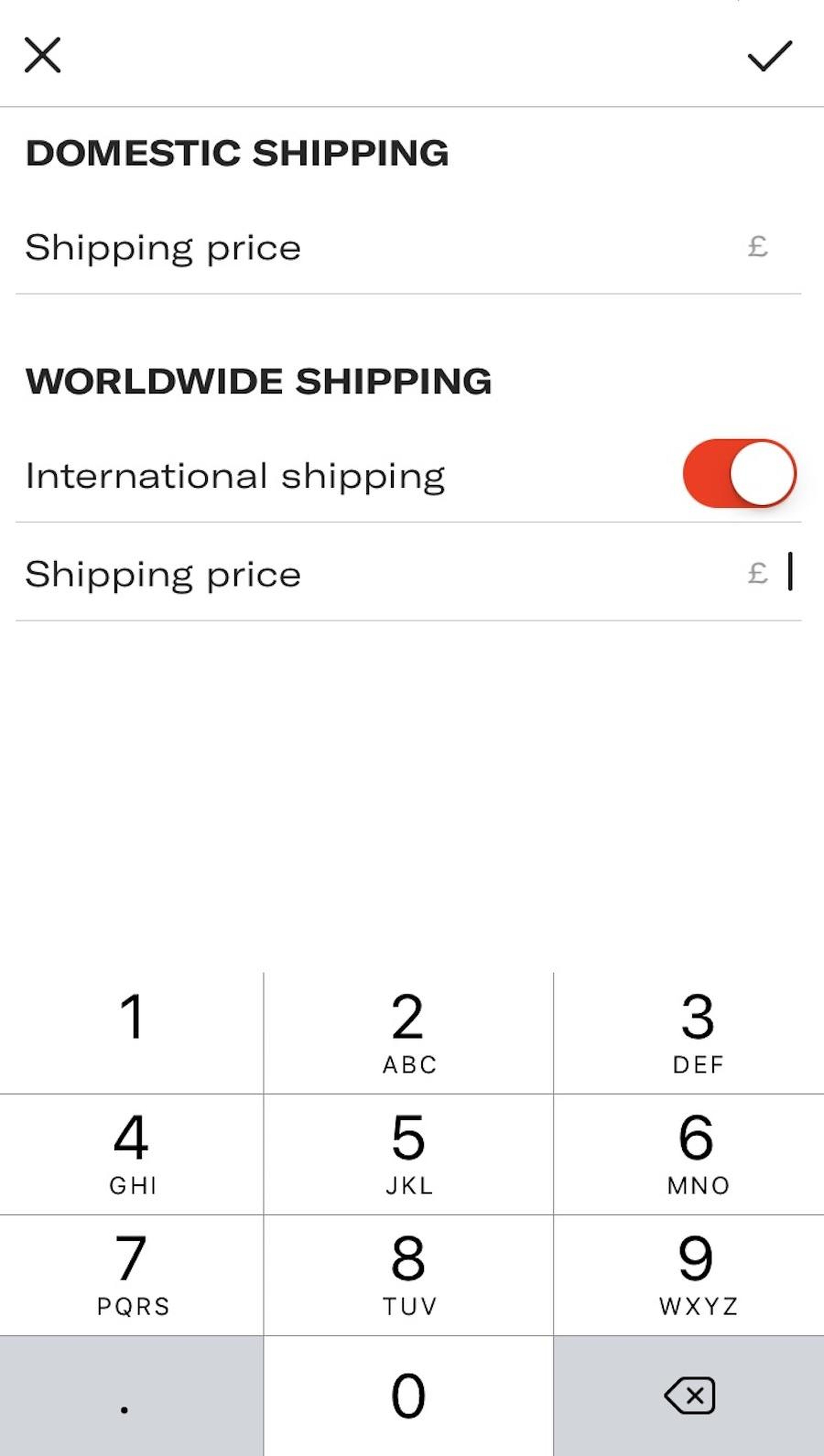 At this point, you're also asked to set the shipping costs and decide whether you are prepared to ship the item internationally, which is usually more expensive.