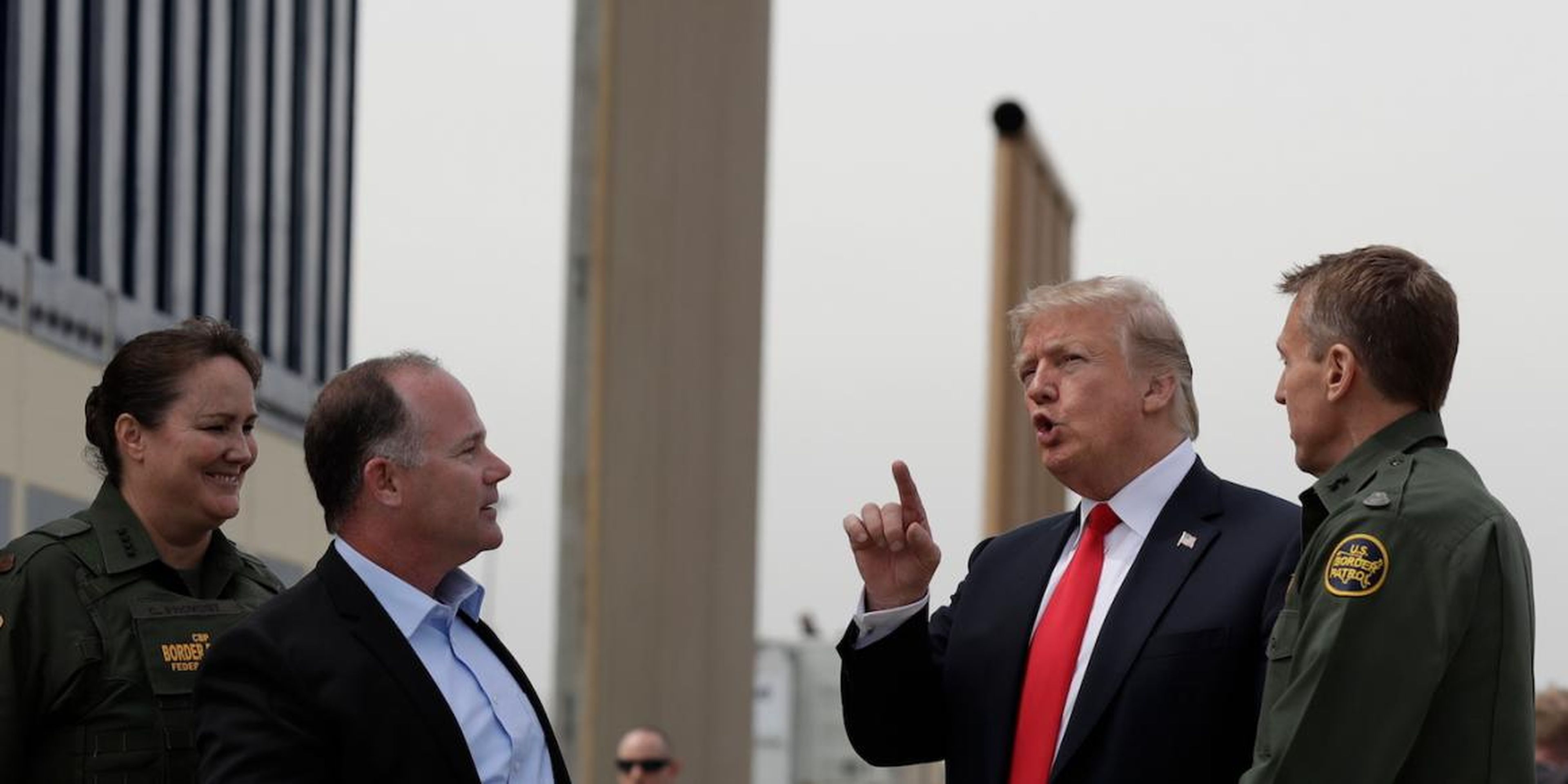 President Donald Trump reviews border wall prototypes in San Diego in March 2018. He has been "micromanaging" plans for his border wall "down to the smallest design details," The Washington Post reported.