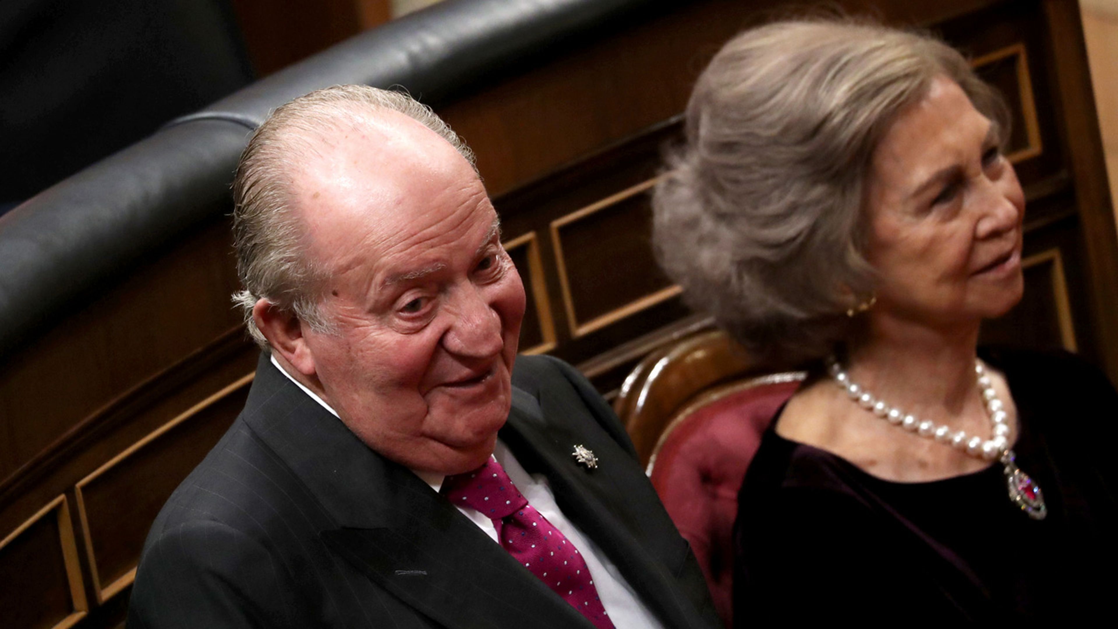 El rey Juan Carlos, durante un acto en el Congreso de los Diputados.