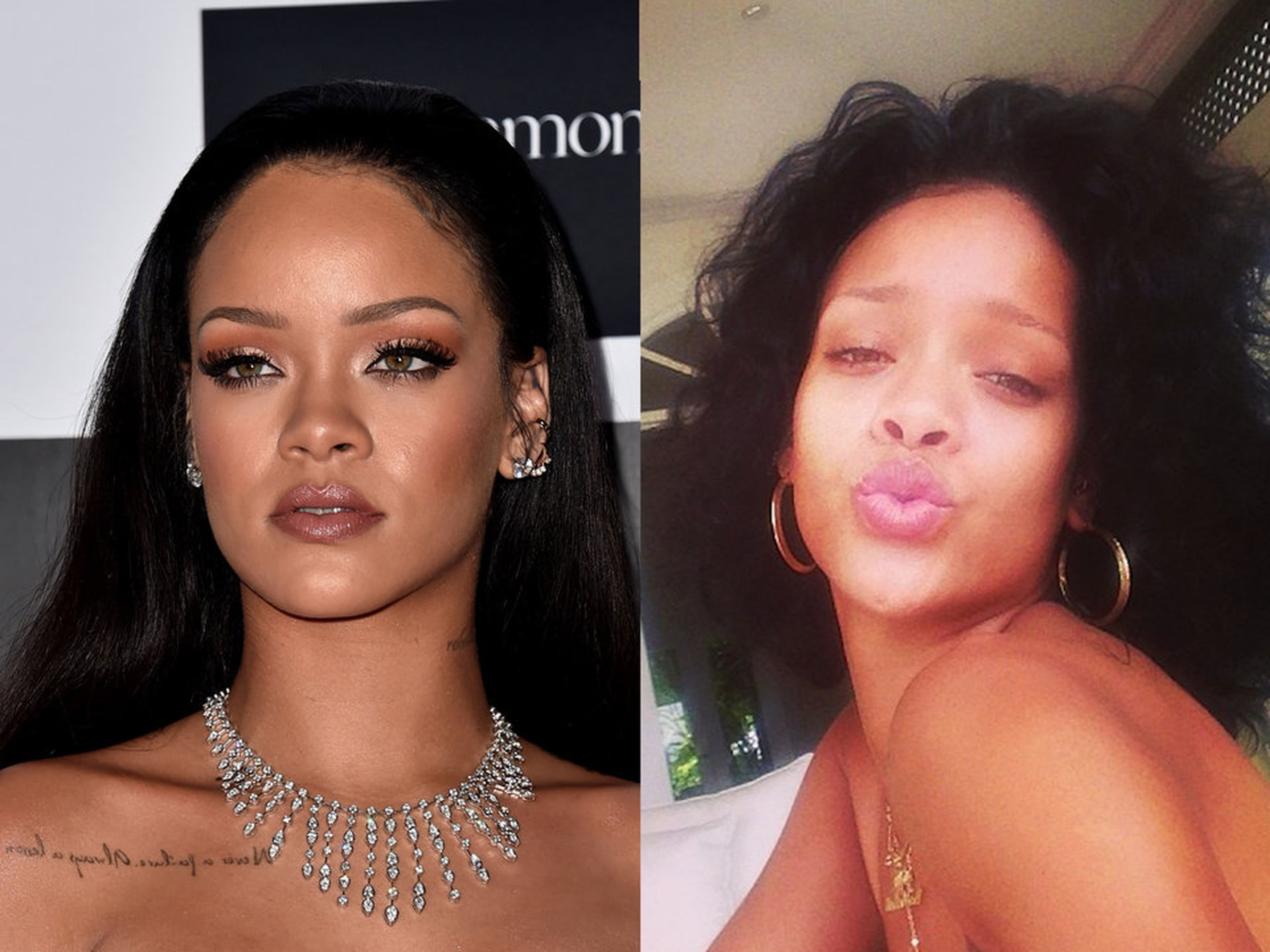 Para Rihanna, el maquillaje es una opción.