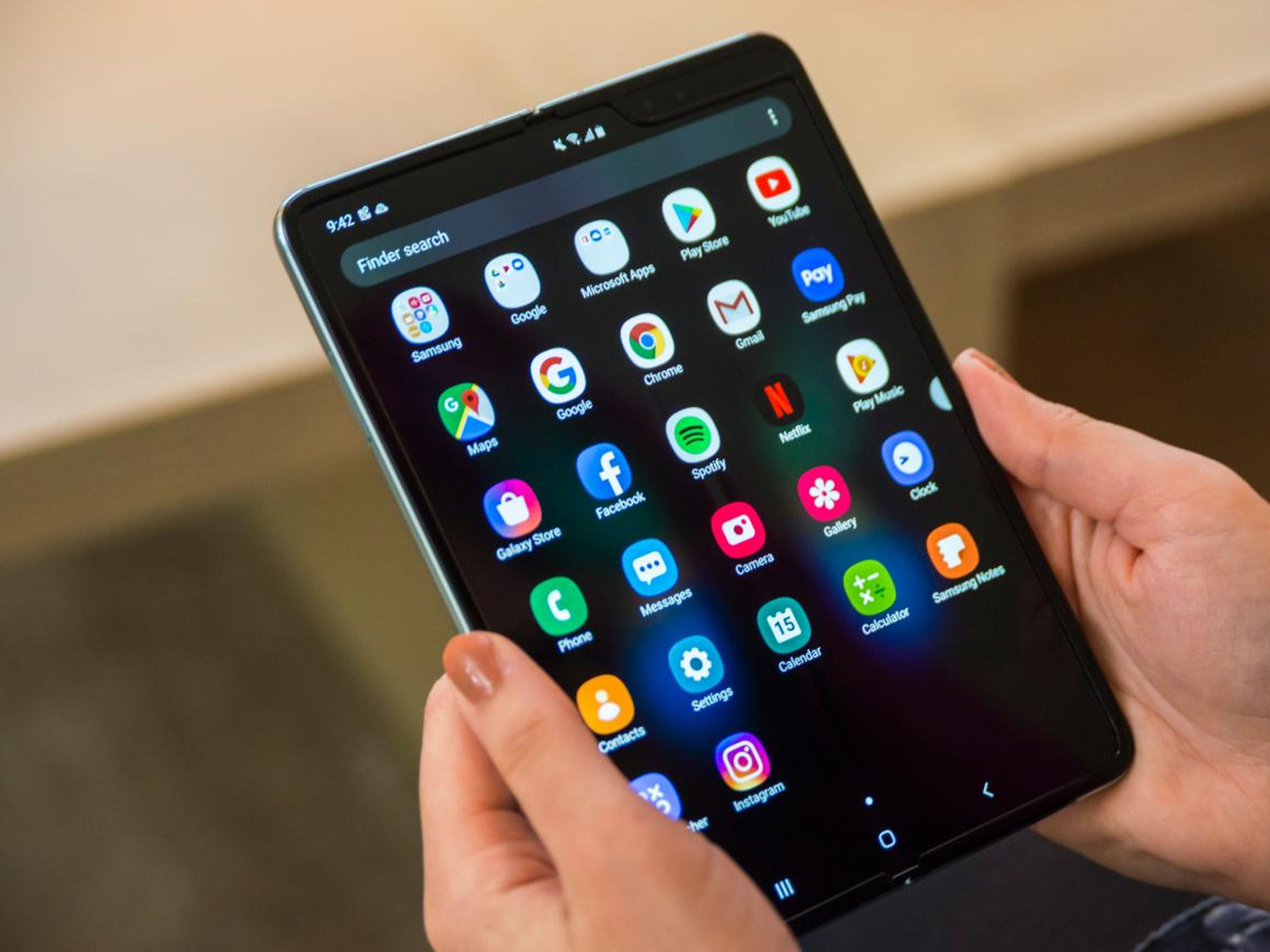 Samsung's Galaxy Fold contains a 7.3-inch tablet-sized display inside.