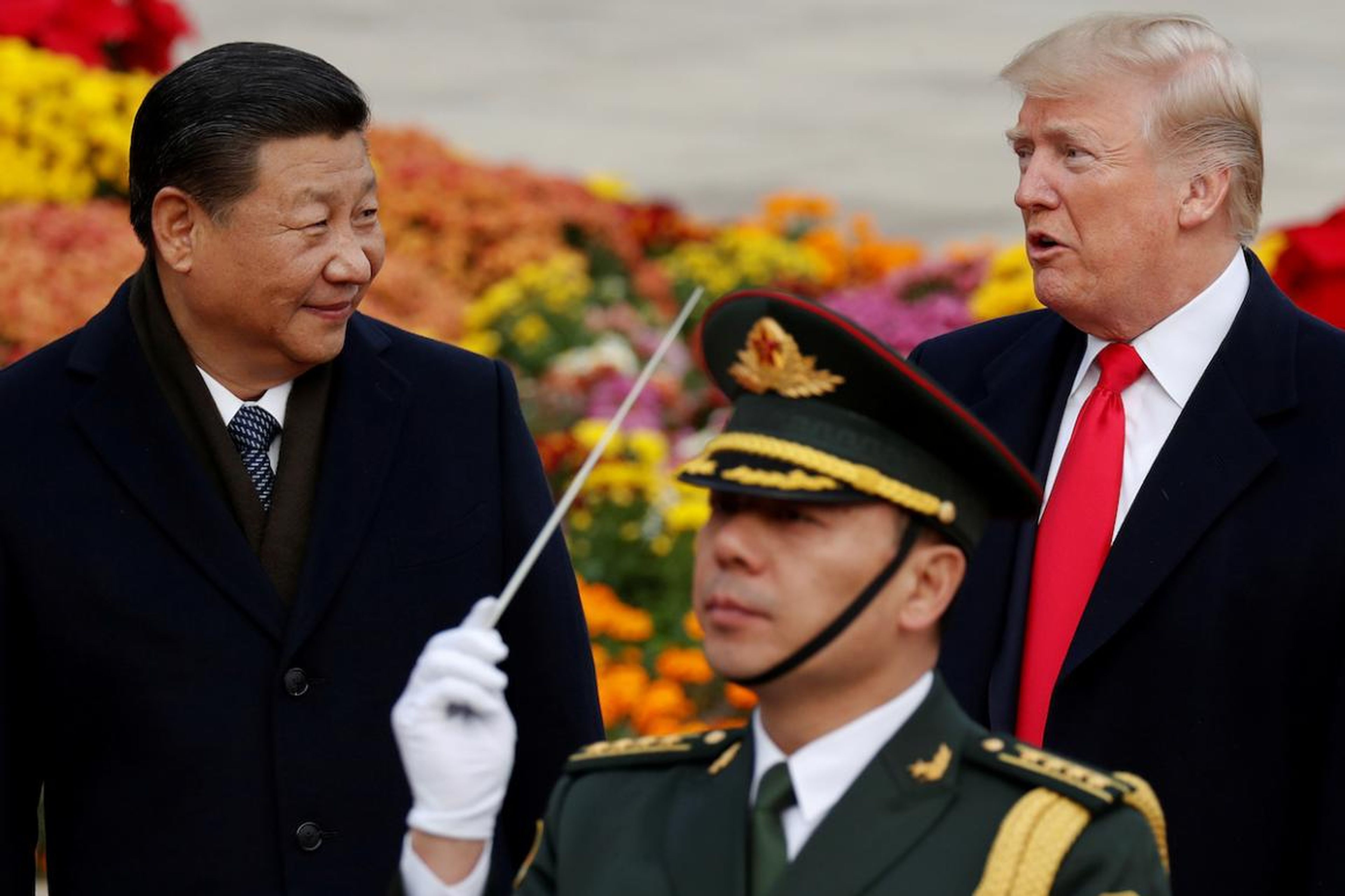 Chinese President Xi Jinping and US President Donald Trump at the Great Hall of the People in Beijing, China, in November 2017.