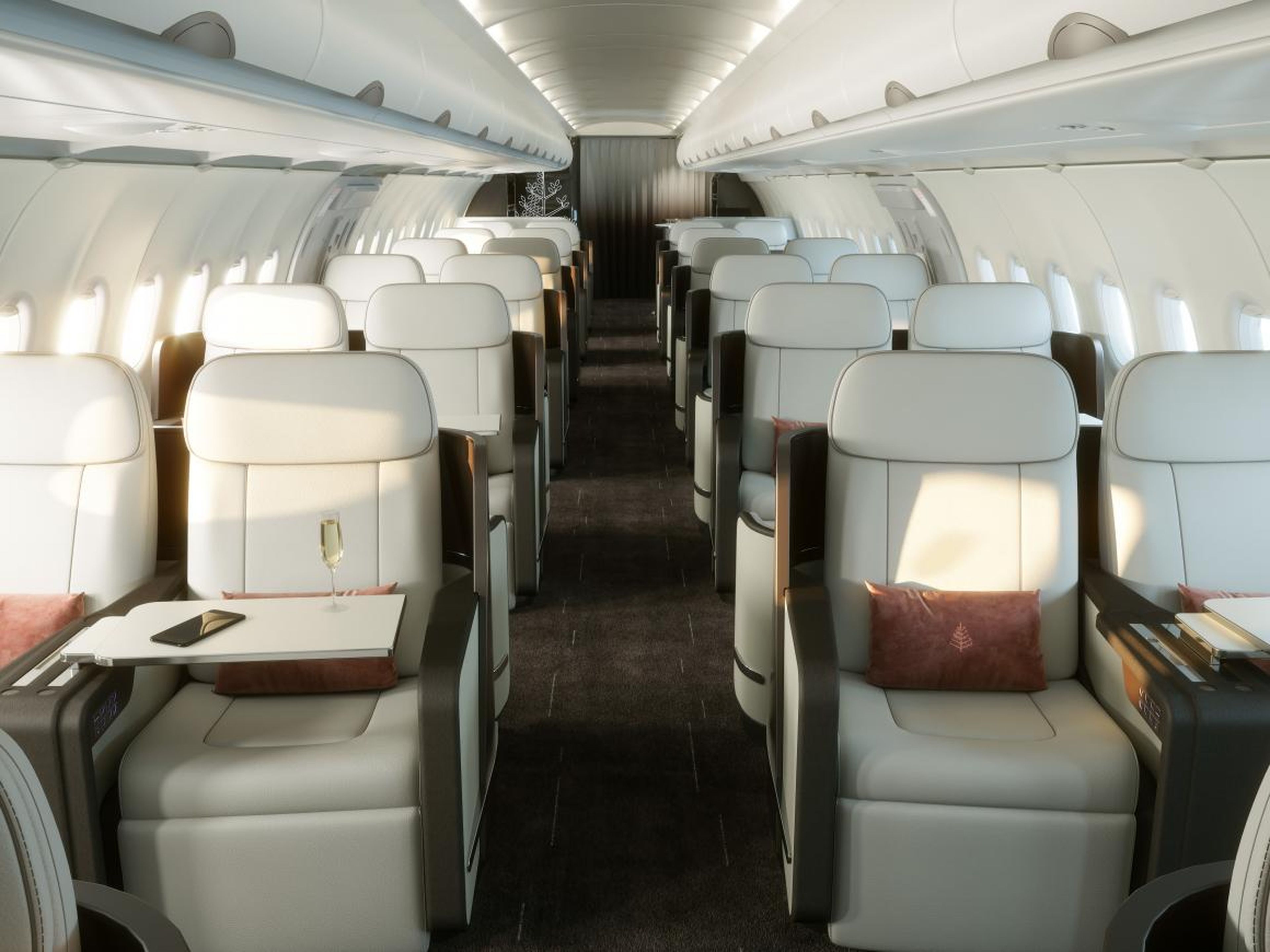 El interior del avión 2021.