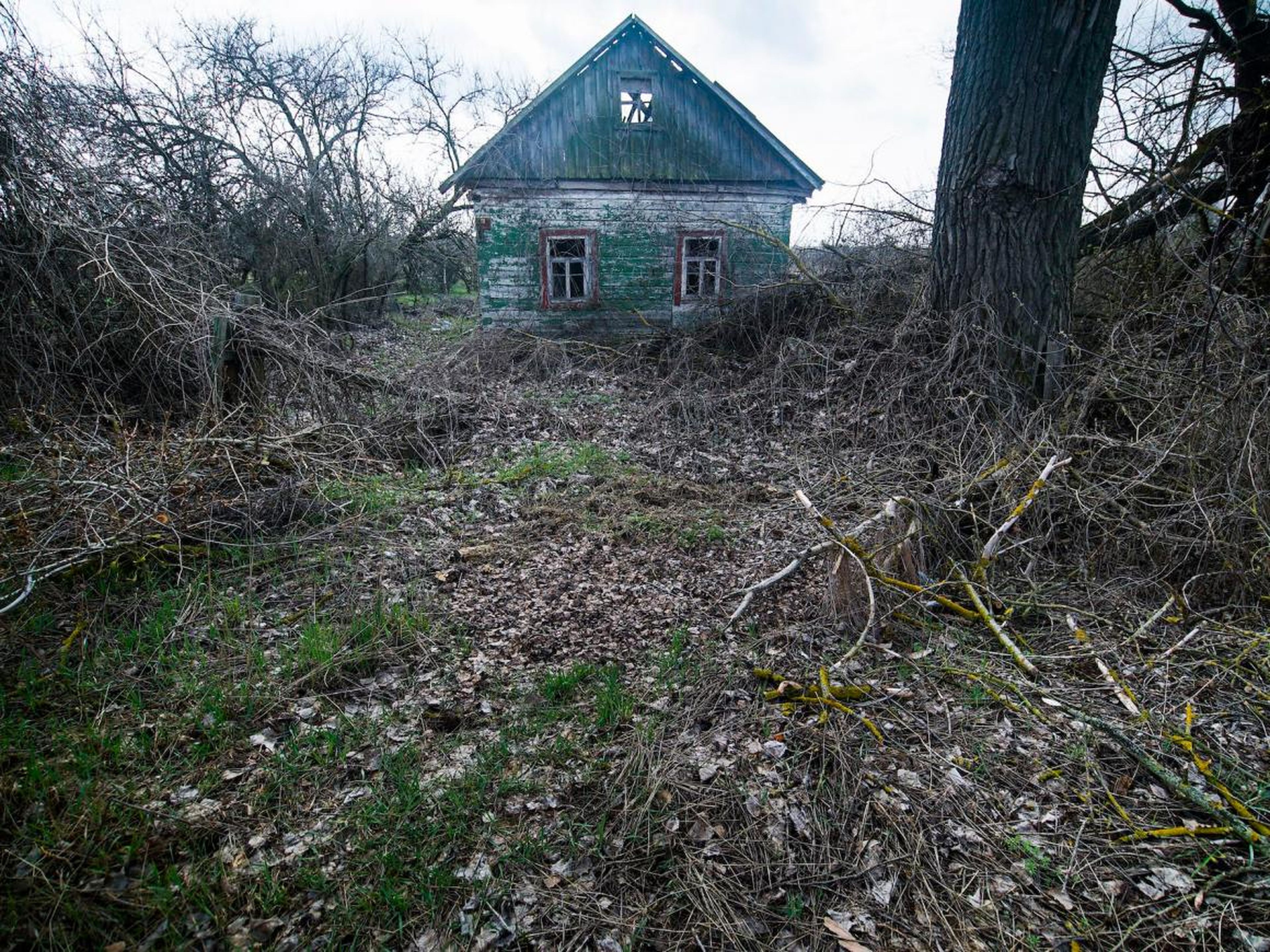 An unoccupied house in Karpylivka, Ukraine.