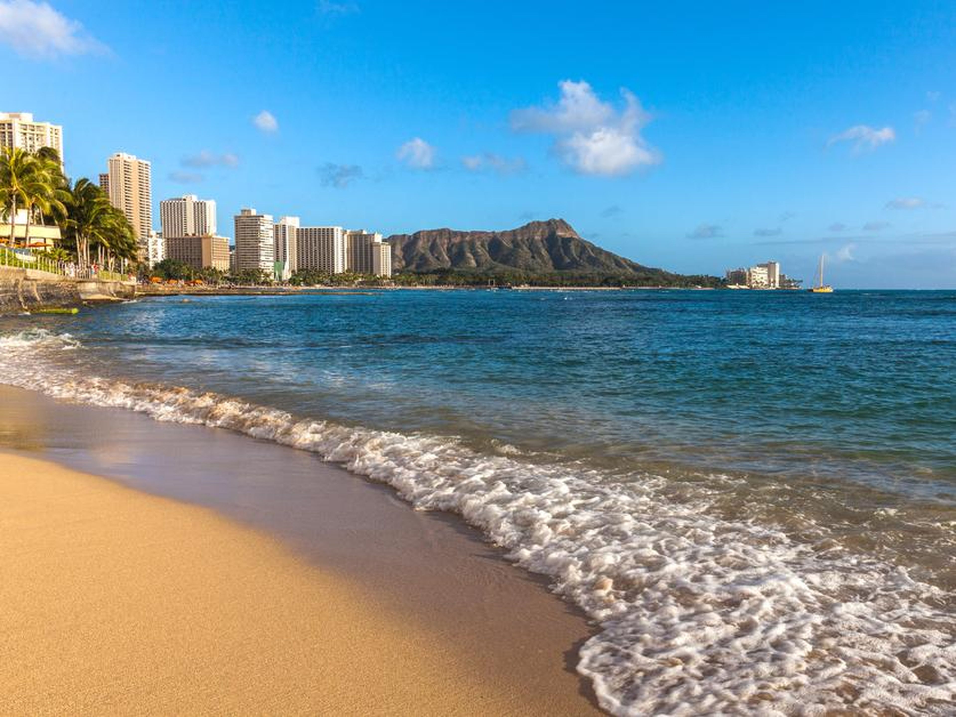 La playa Waikiki en Hawai.