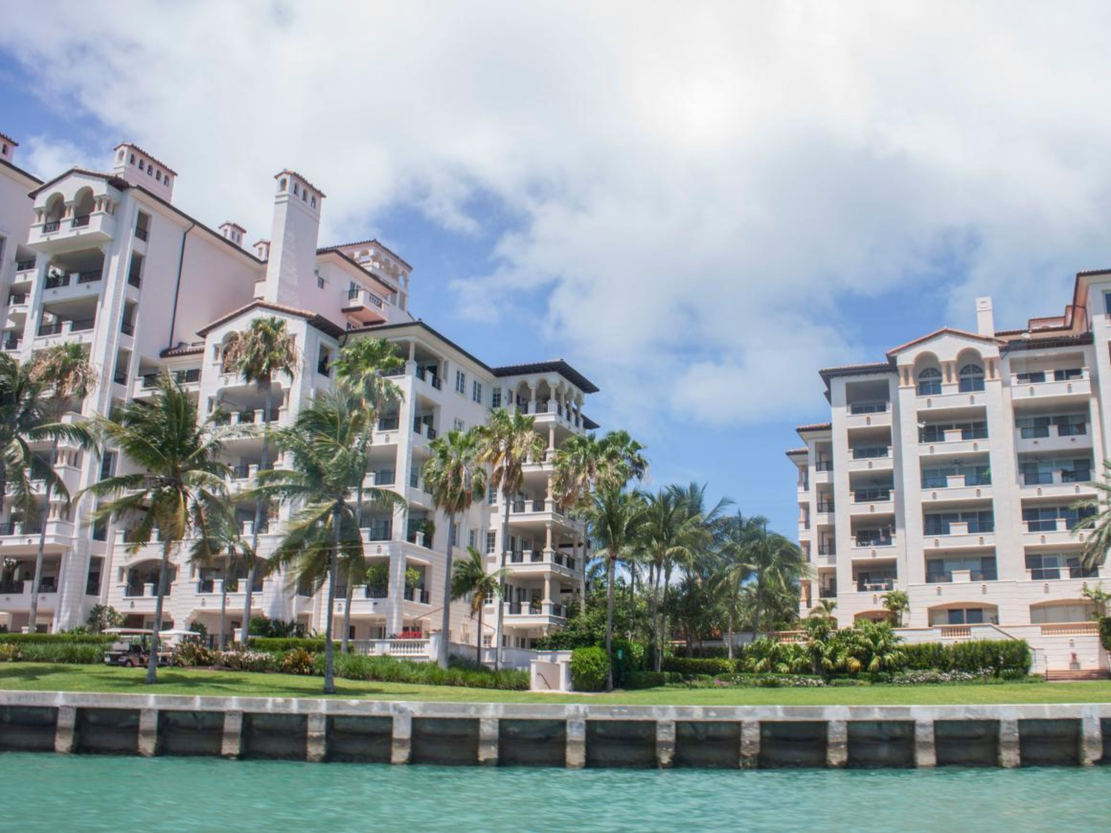 As we arrived at Fisher Island, I got my first look at the island's Mediterranean-style residential buildings.