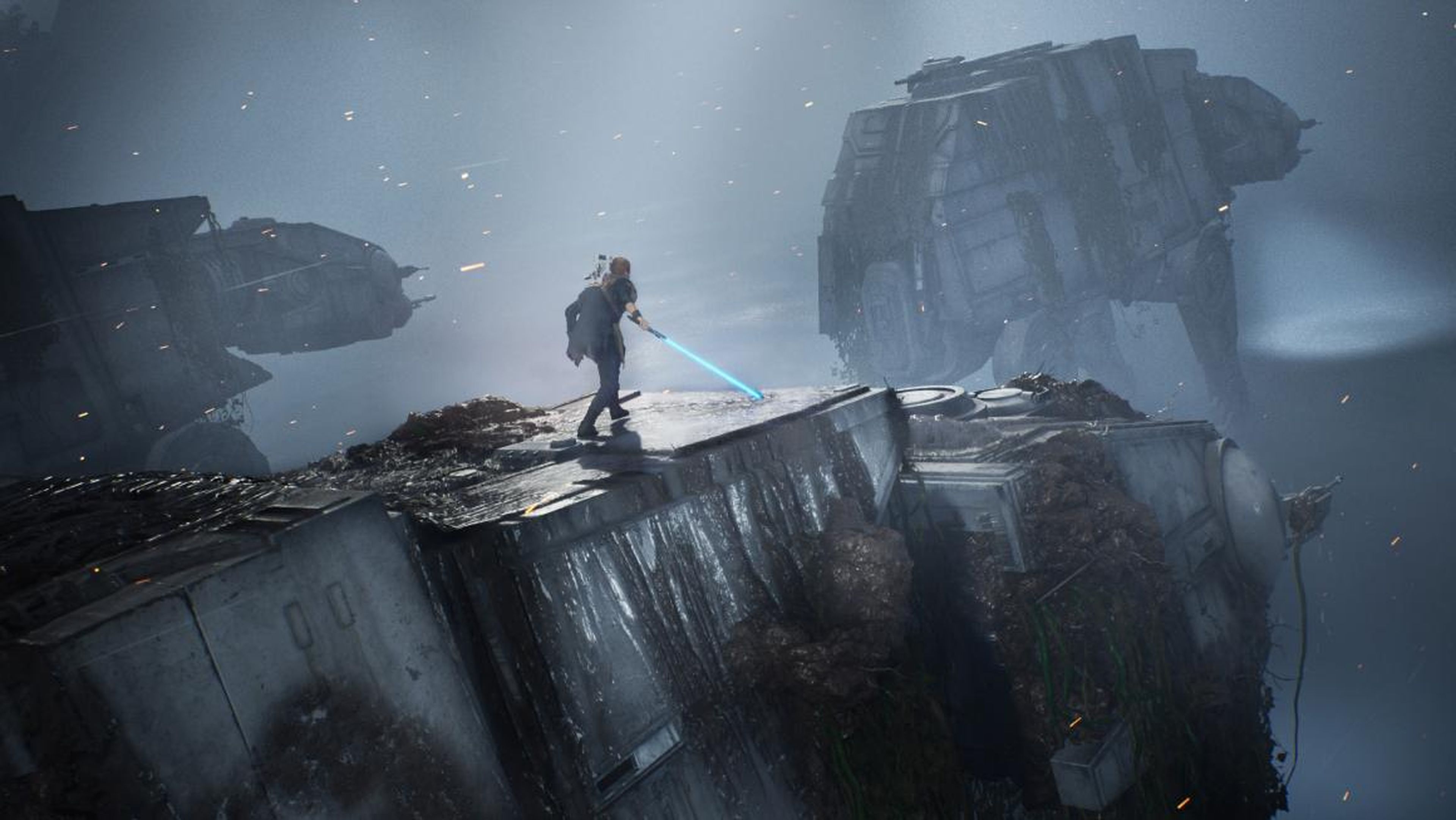 4. The demo started with Cal outright climbing an AT-AT, taking it over, and wrecking everything in his path.