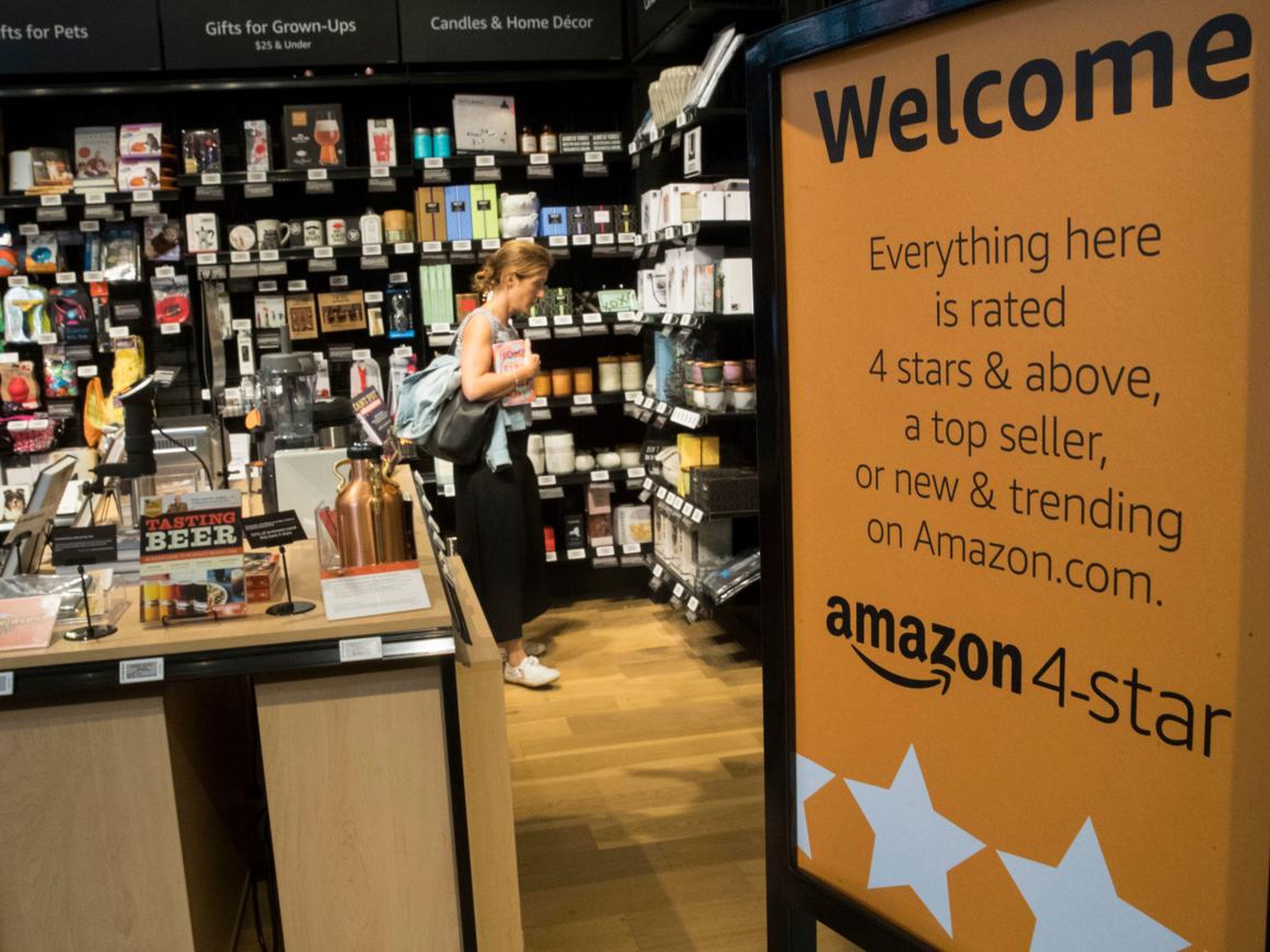 Amazon 4-star is an Amazon store concept that puts the ratings front and center.
