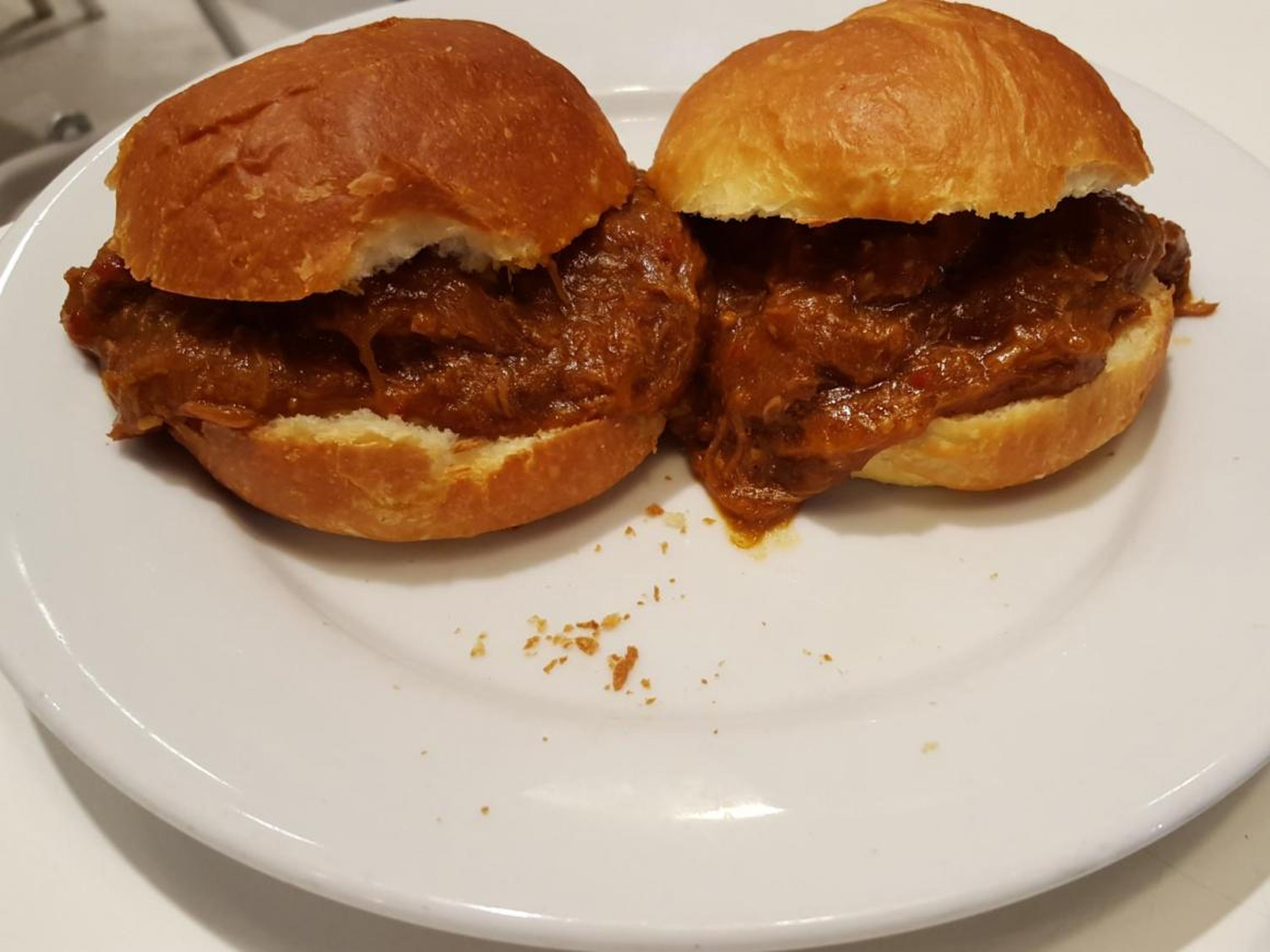 Australian shoppers have the option to order sandwiches. This is slow-cooked pork on a bun.