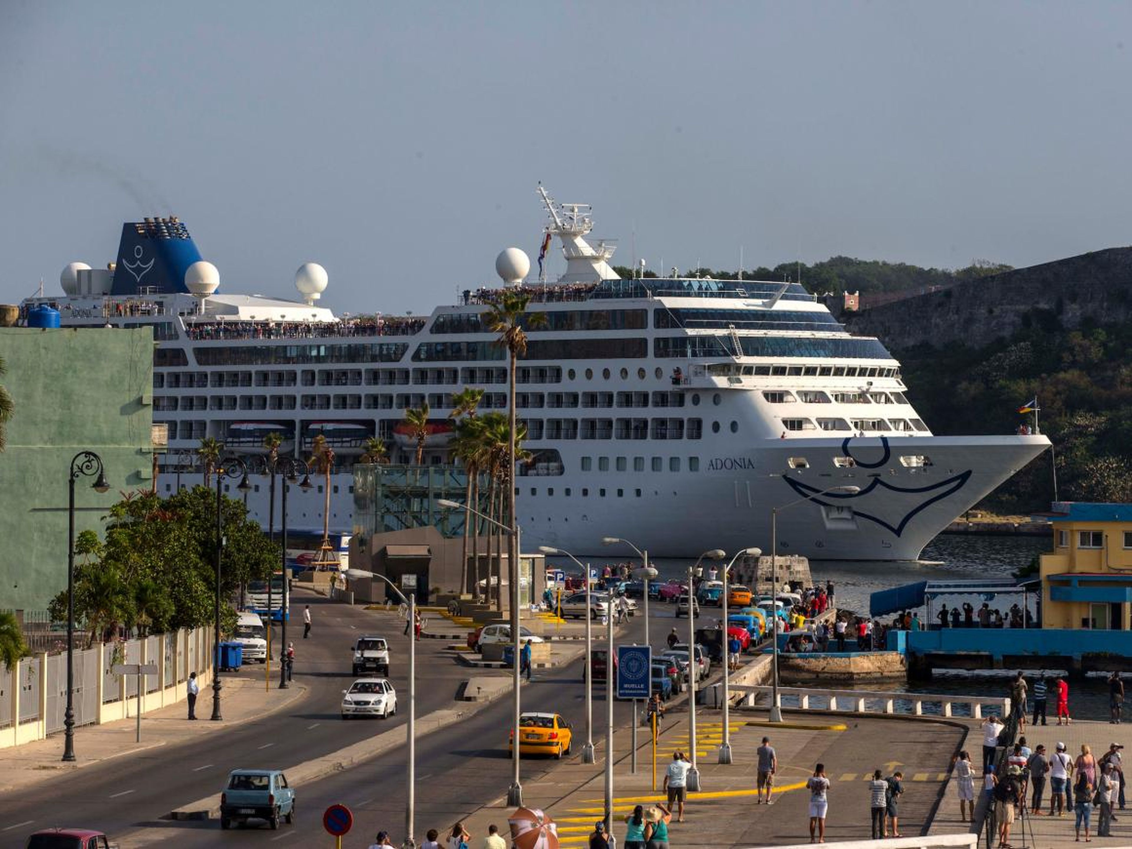 Carnival's Adonia cruise ship arrives from Miami in Havana in 2016.