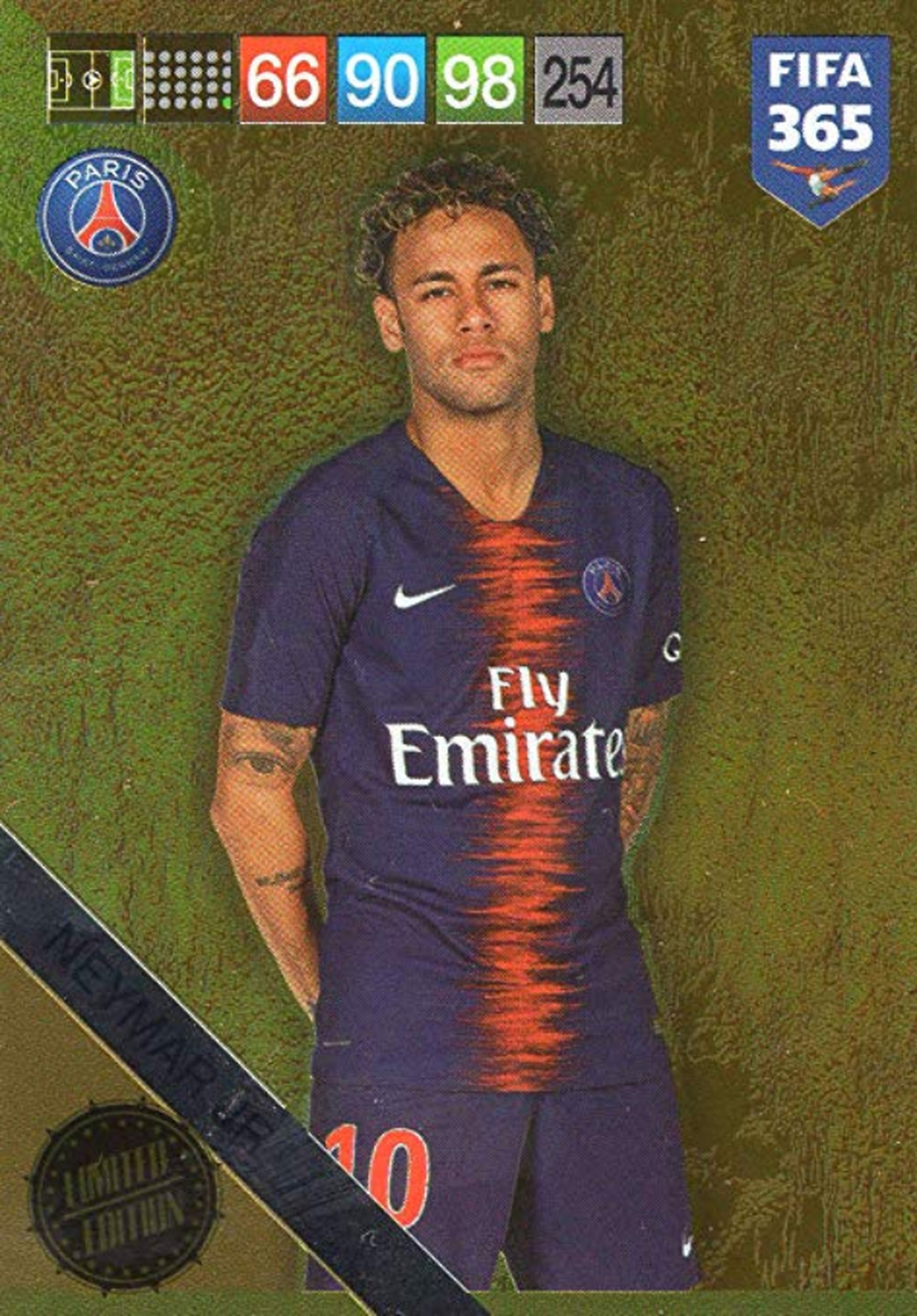 Cromo de Neymar de la colección Adrenalyn XL de Panini