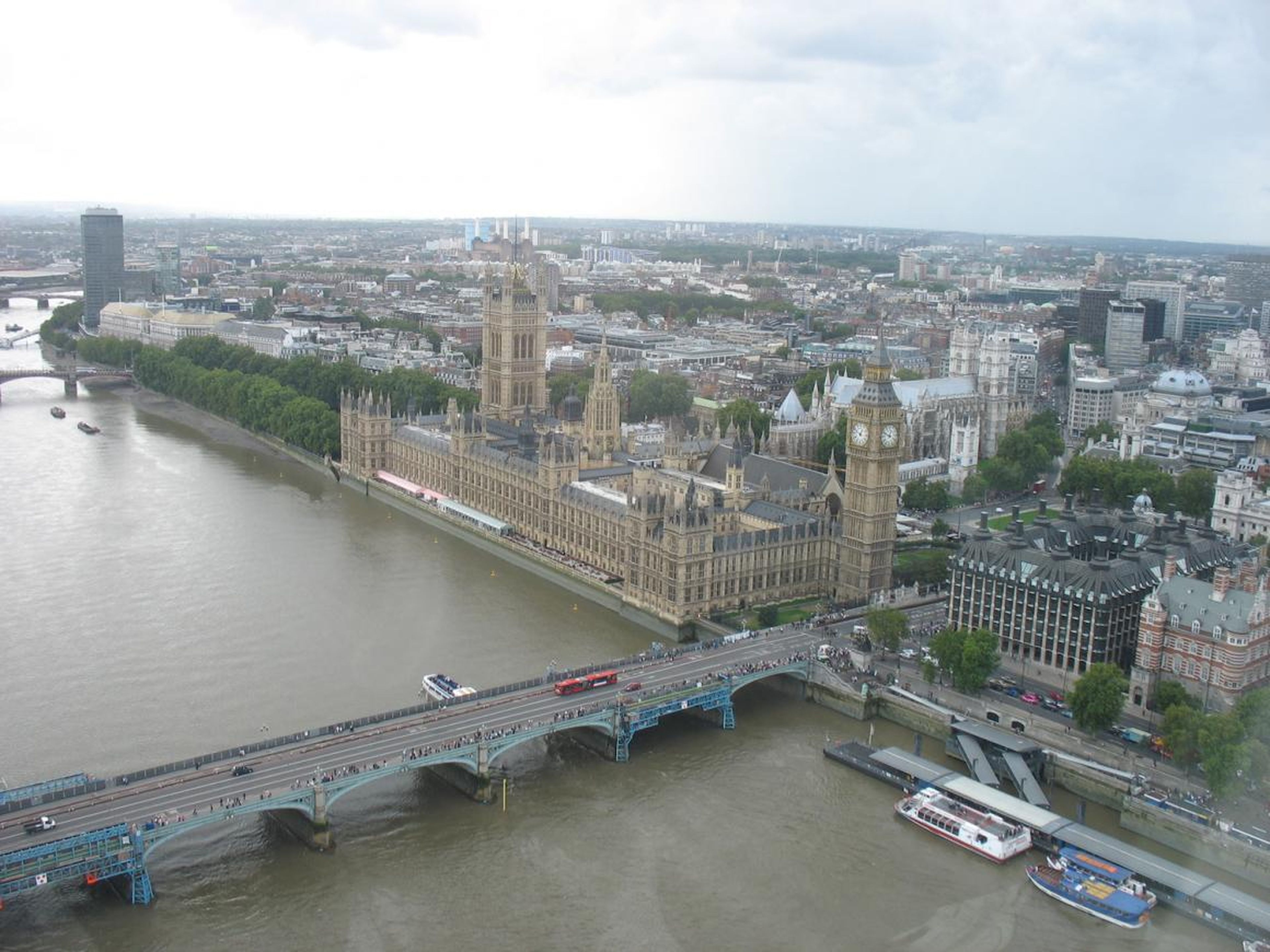 La vista del río Támesis desde el London Eye.