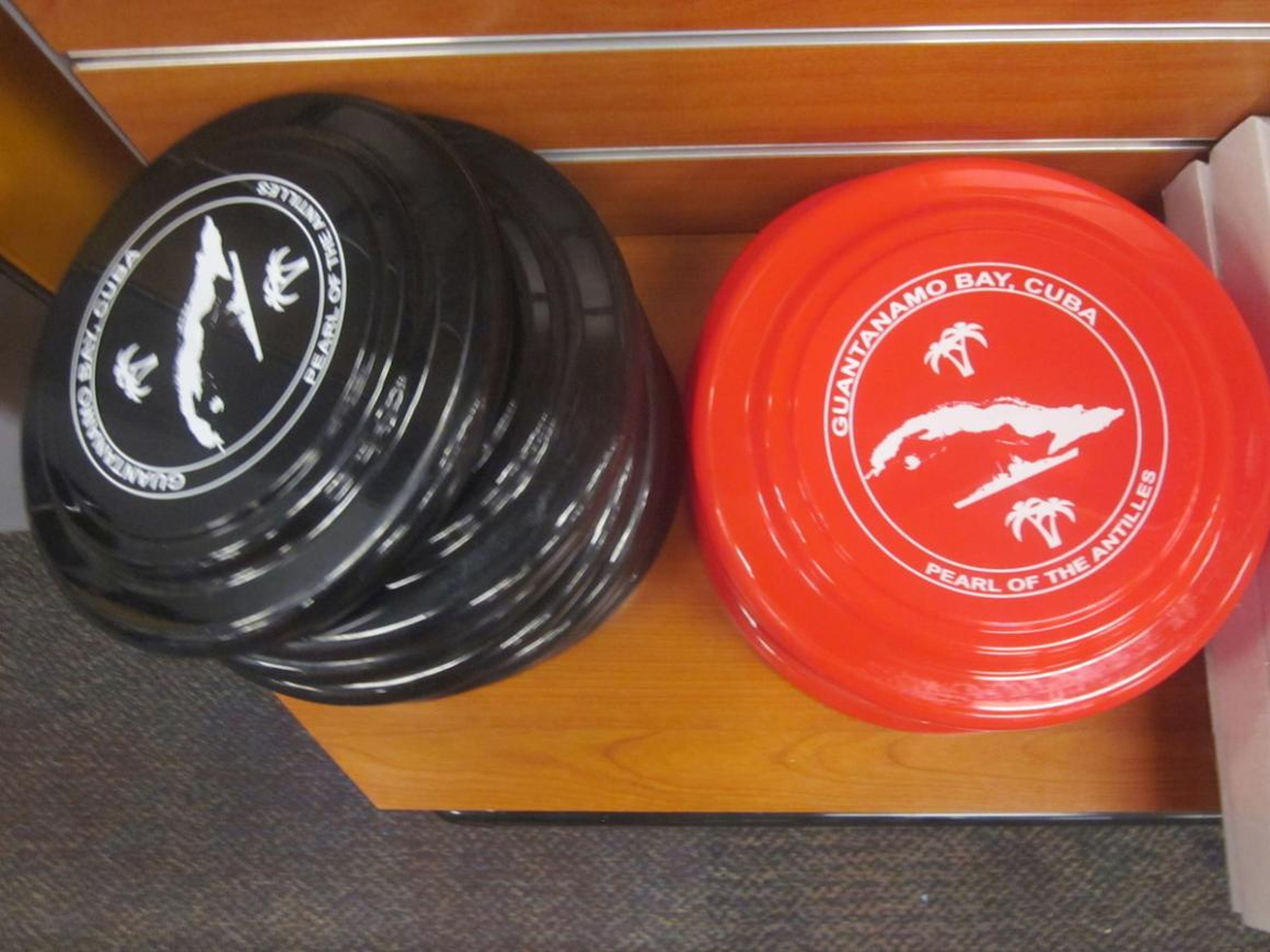 Elsewhere in the shop, you can also find branded Frisbee-style discs ...