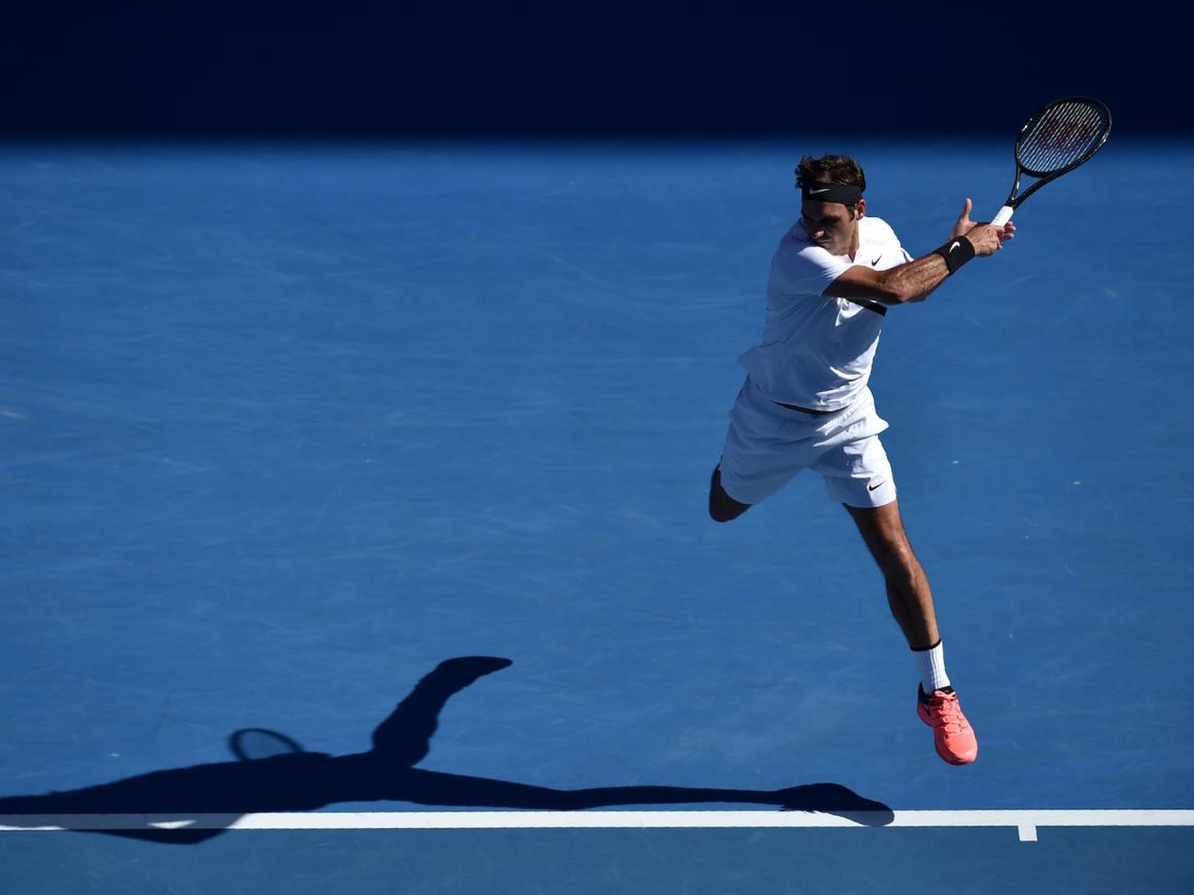 Federer's returns are action-figure-esque.