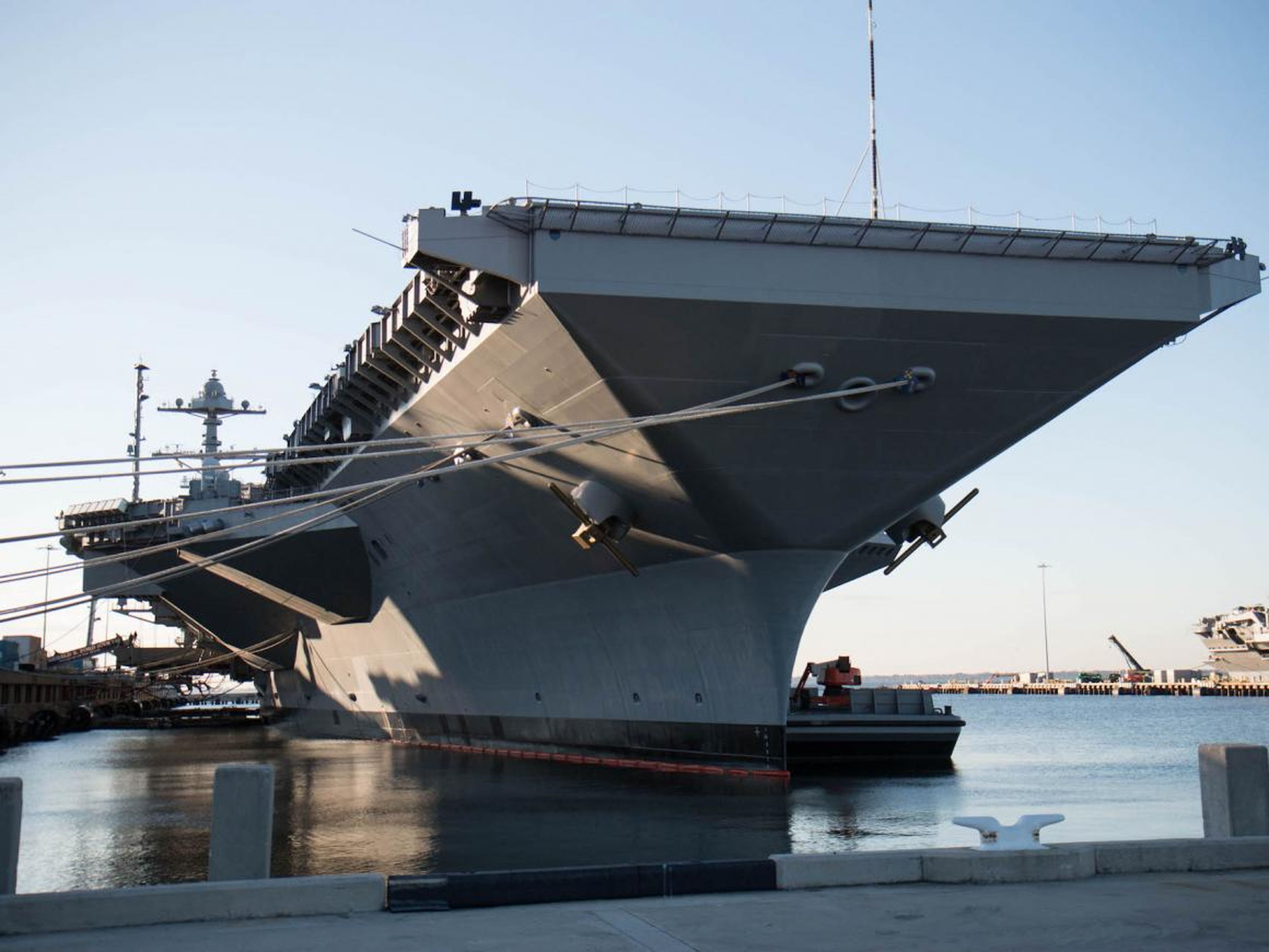 The USS Gerald Ford aircraft carrier.
