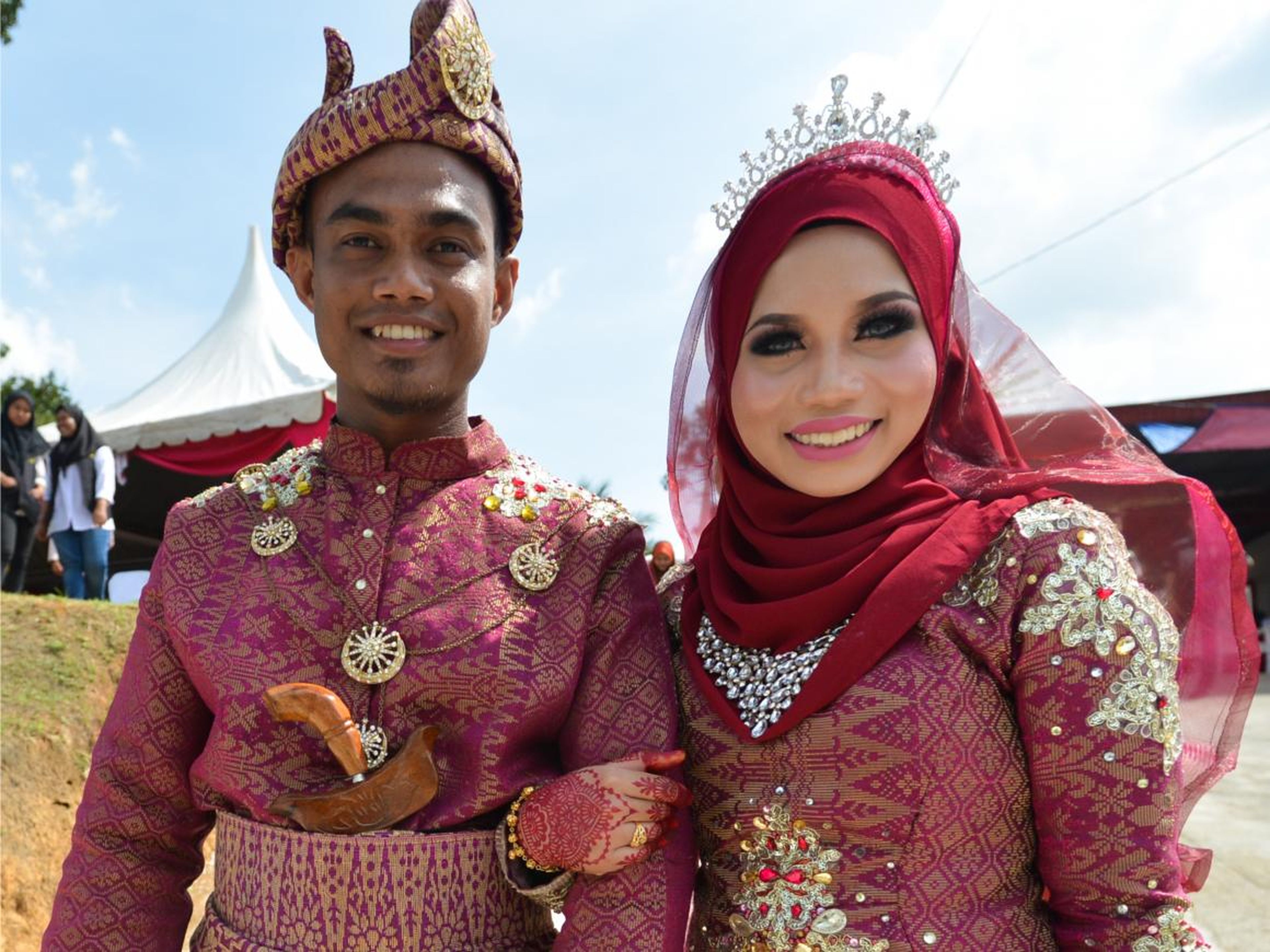 Las bodas malasias ponen énfasis en el arreglo floral, que es un regalo del novio a la familia de la novia.