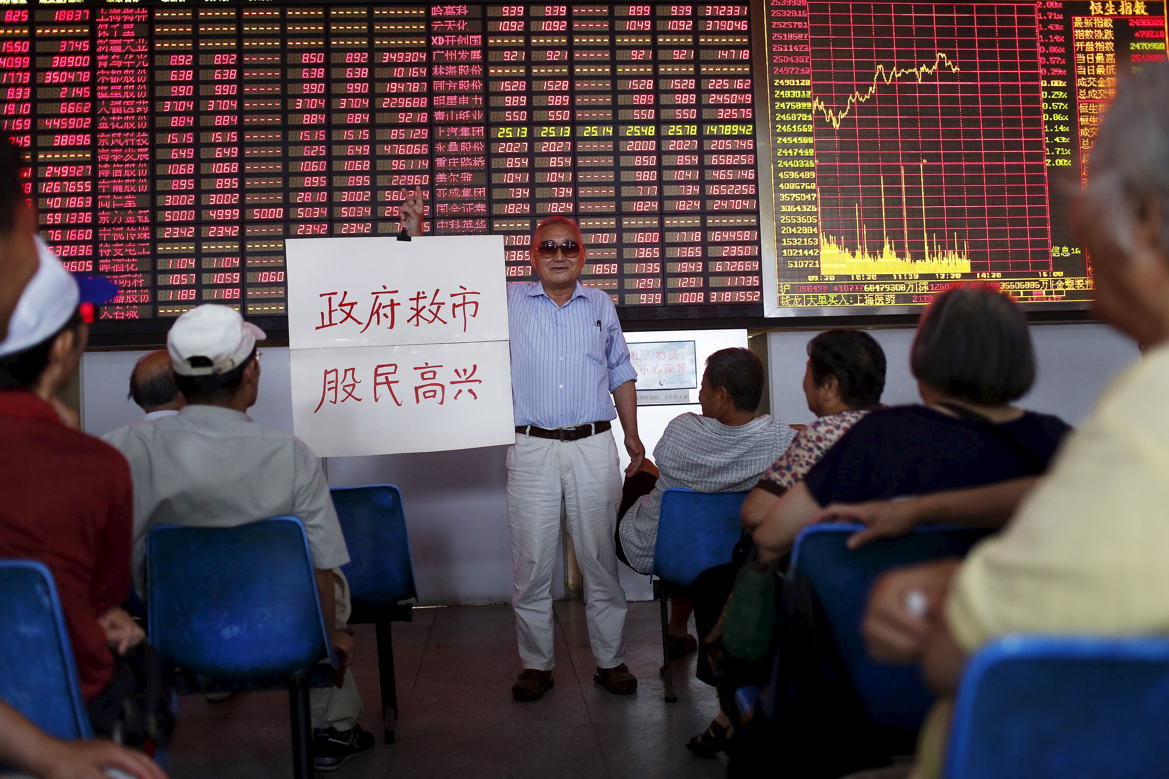 Inversores siguiendo la cotización de la bolsa de Shanghai