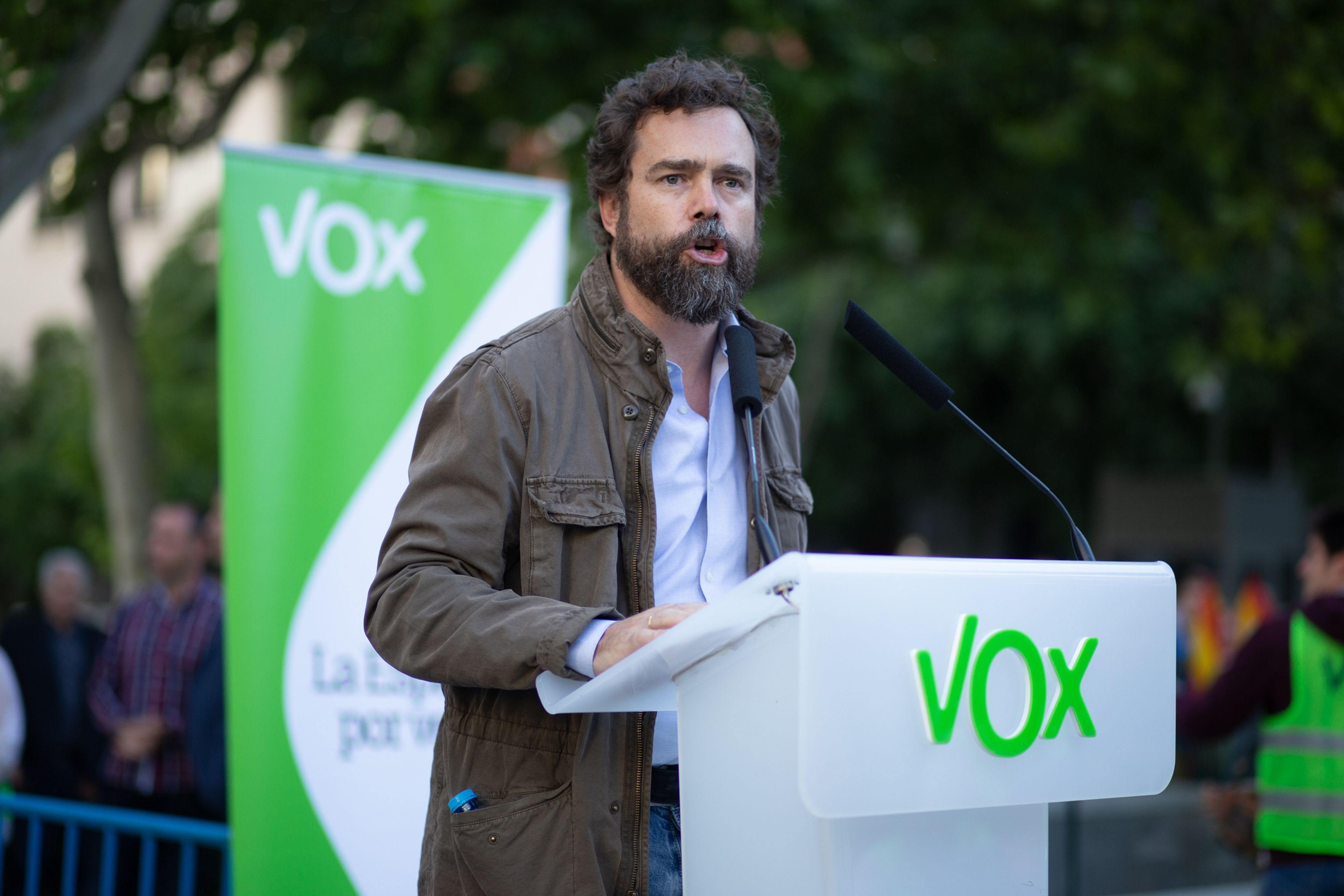 Iván Espinosa de los Monteros, en un acto de campaña de Vox.