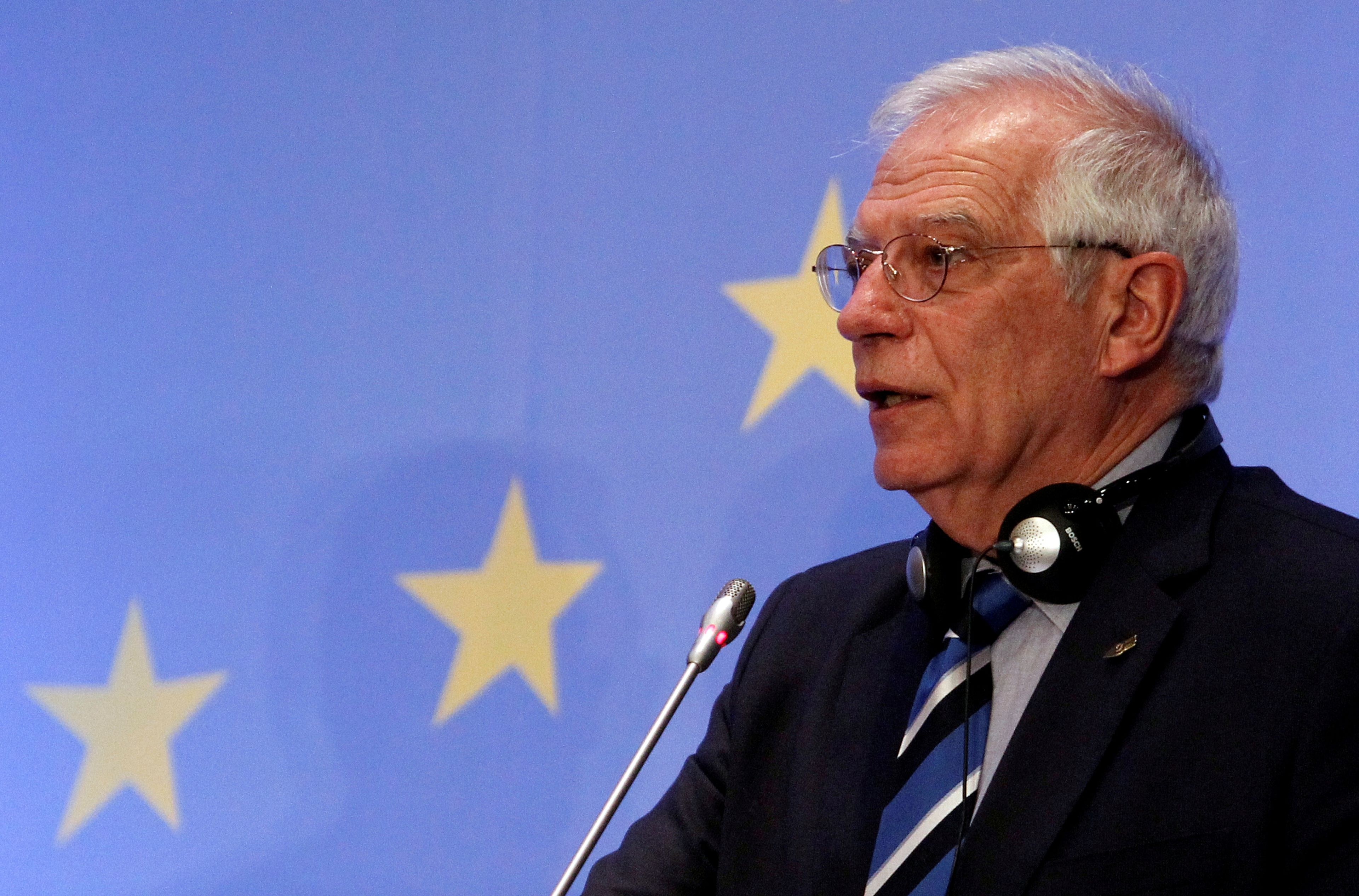 El ministro de asuntos exteriores en funciones, Josep Borrell, este jueves en Nicosia (Chipre).