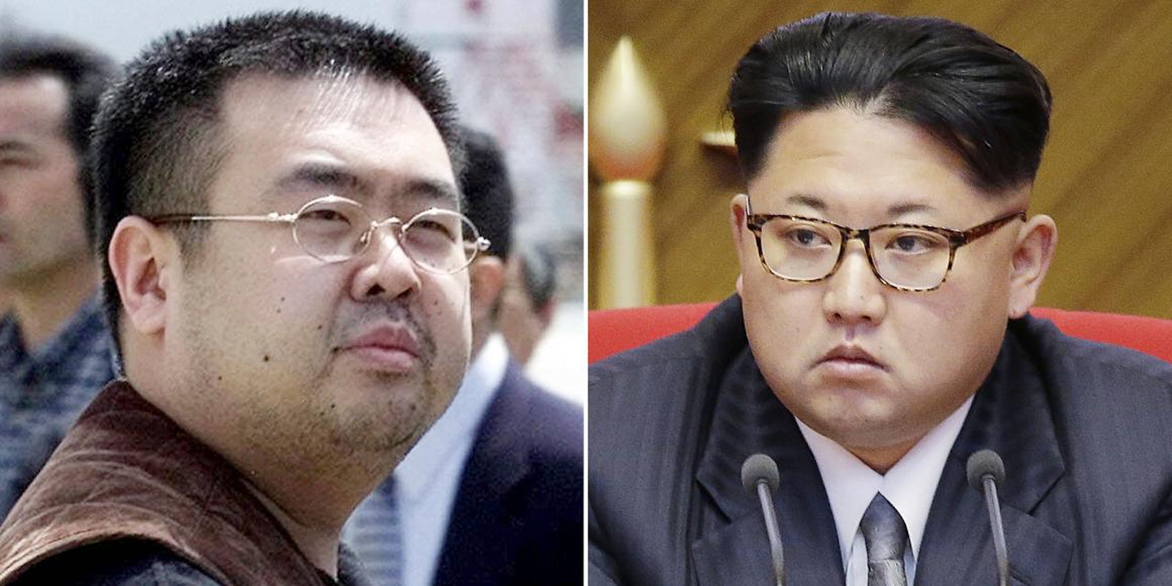 Kim Jong-nam (izquierda) y el líder de Corea del Norte, Kim Jong Un.