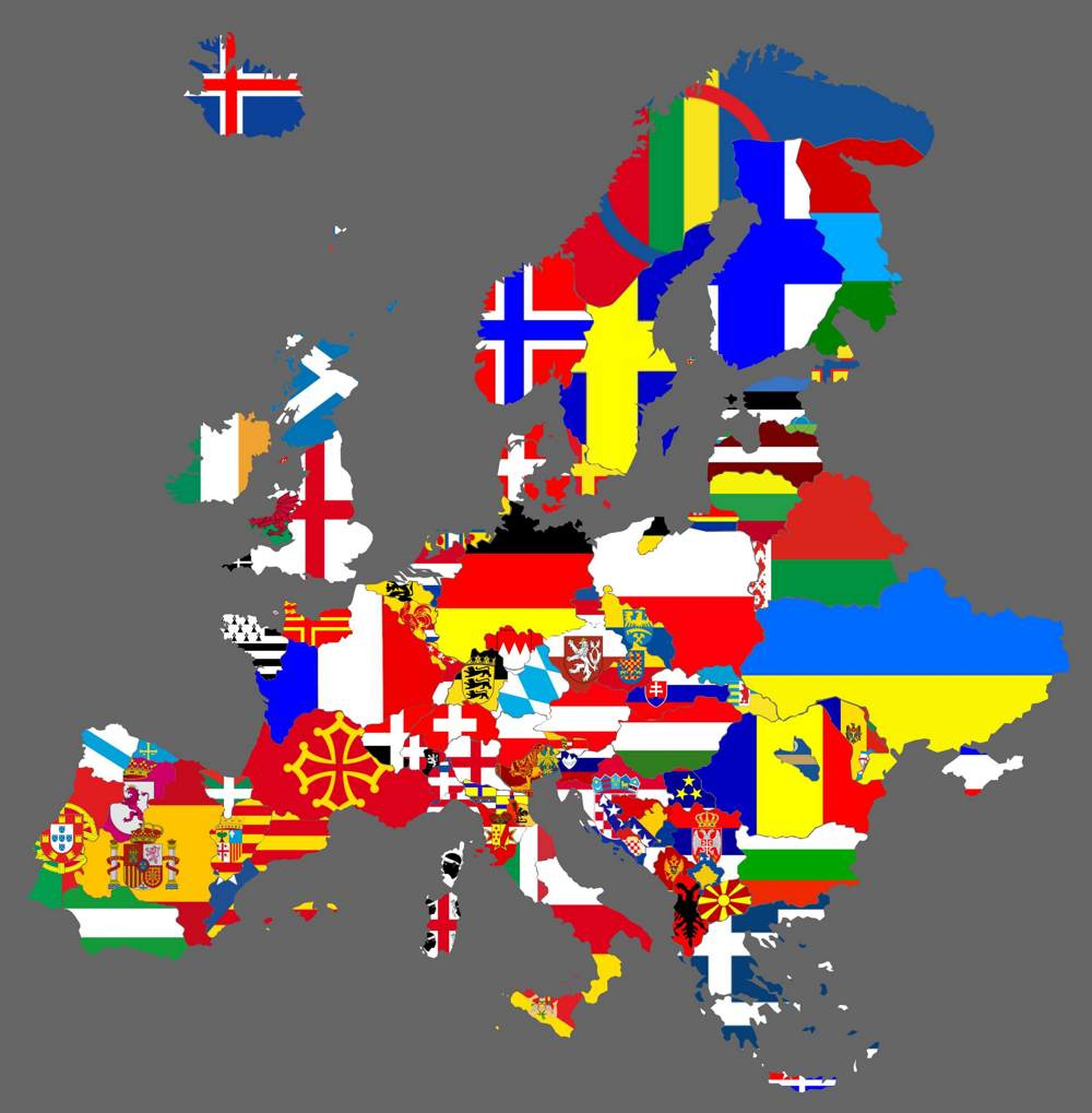 mapa de Europa basado en movimientos independentistas