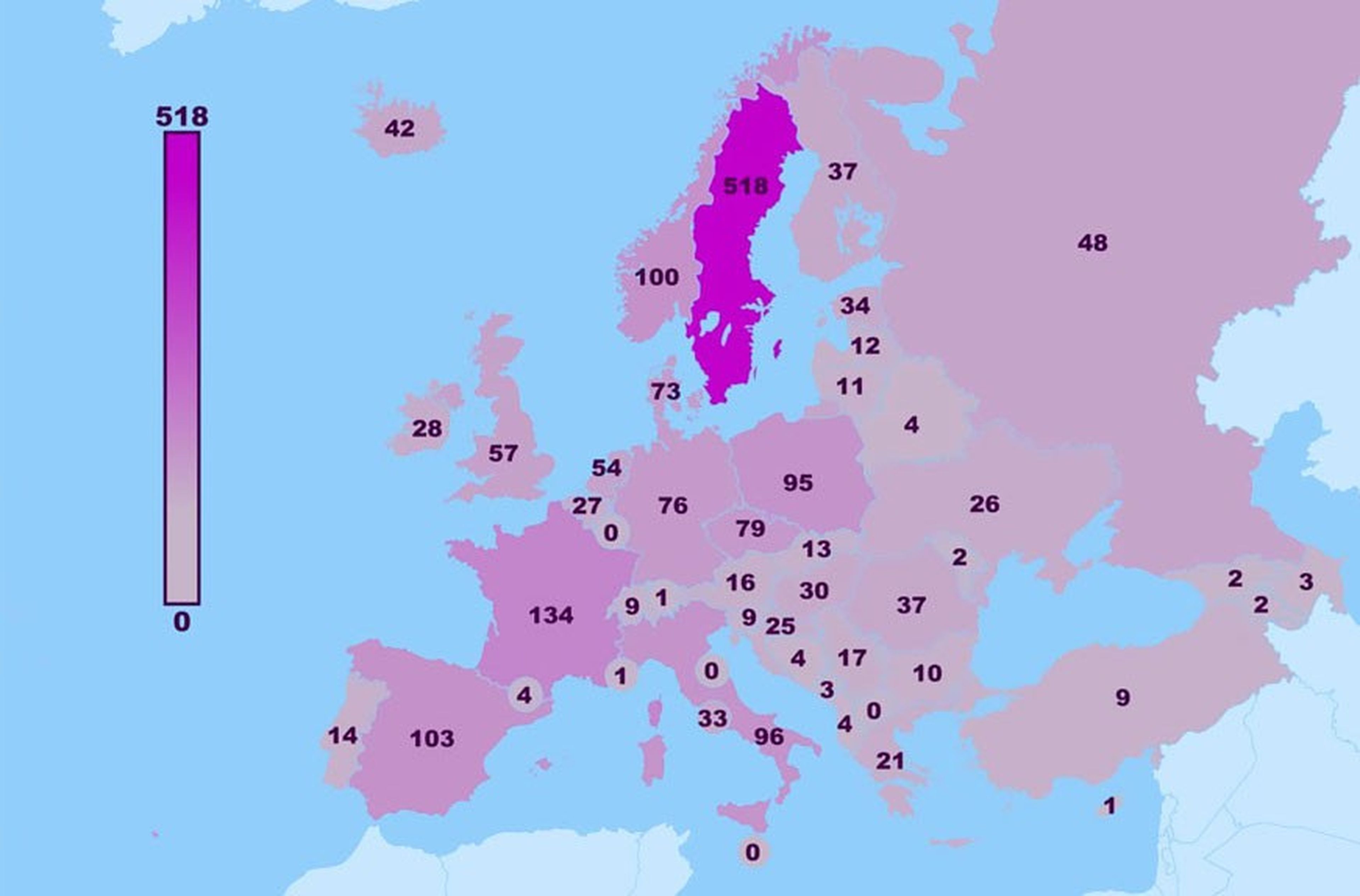 mapa de países europeos por número de personas guapas que viven en él