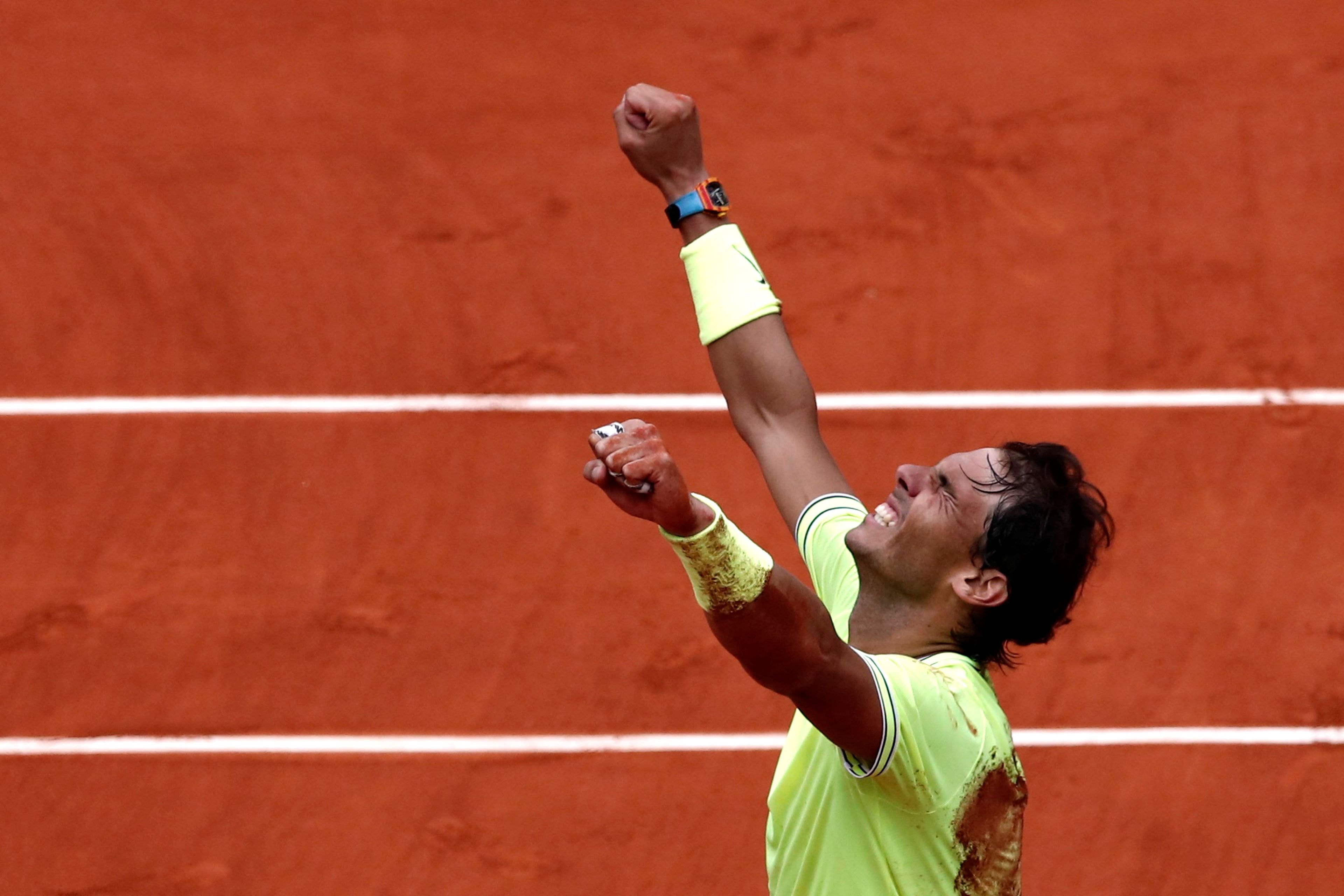 Rafa Nadal celebra la victoria en Roland Garros 2019.