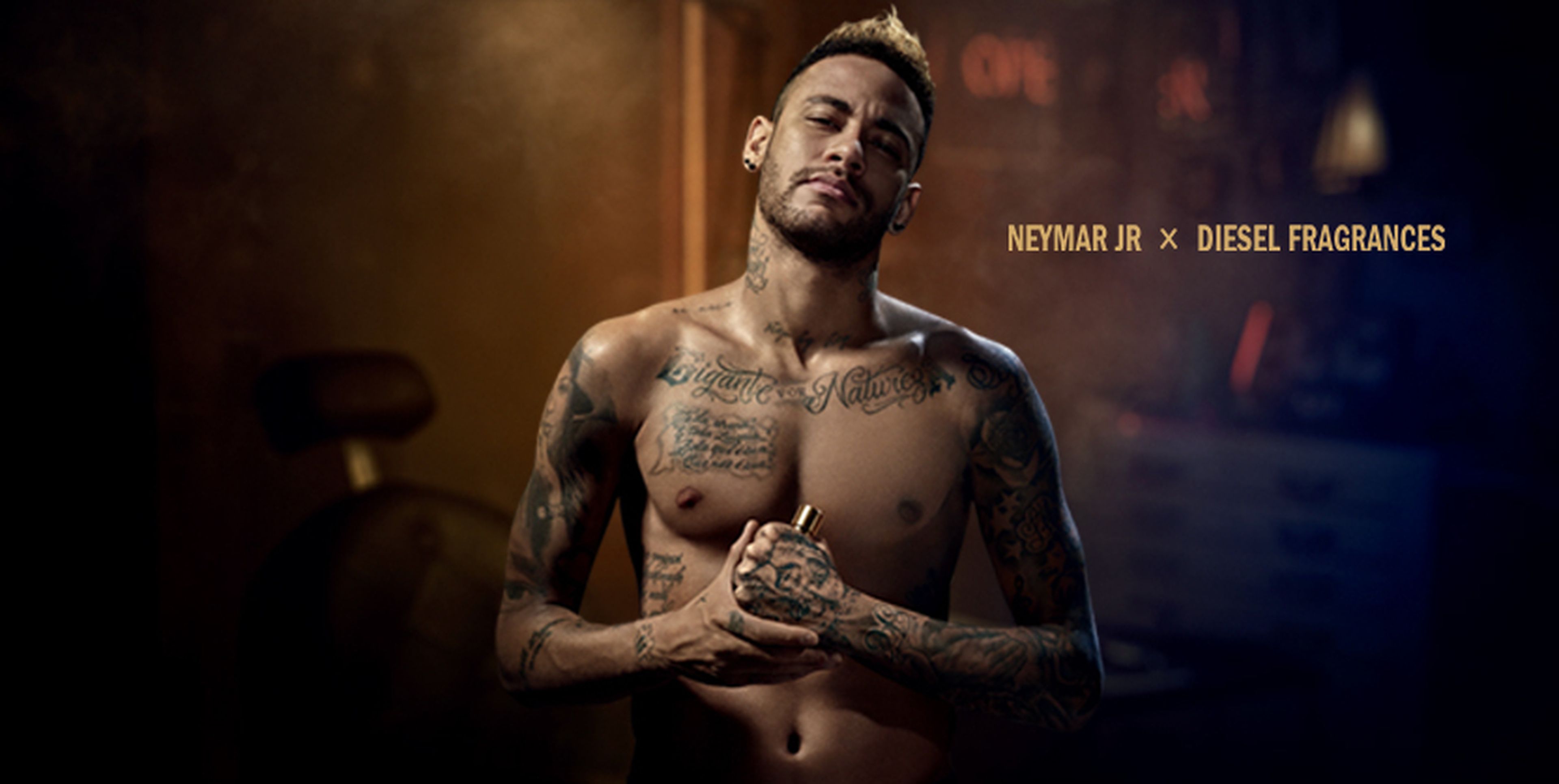 Neymar en un anuncio de la colonia de Diesel que lleva su nombre