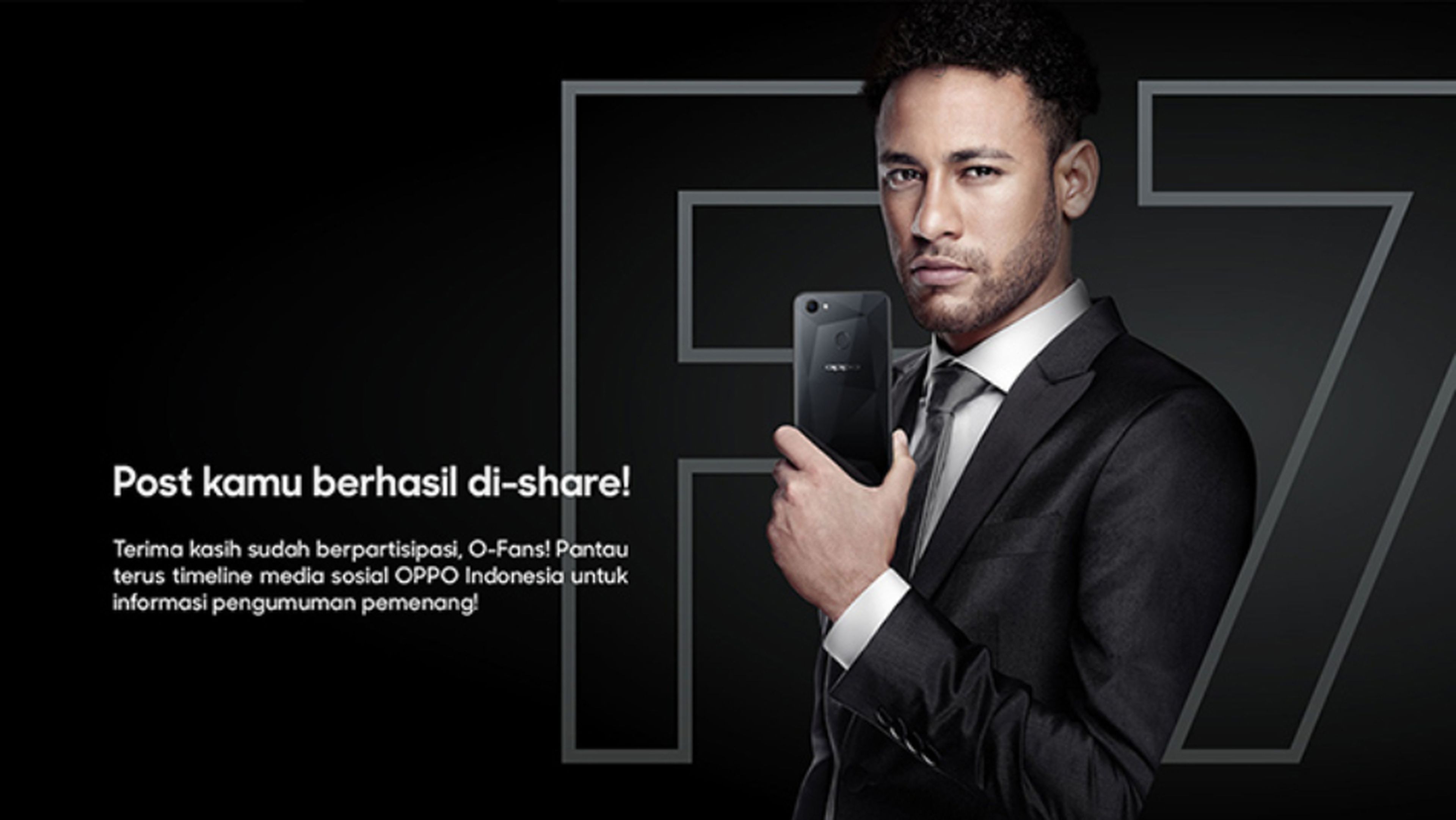 Neymar, en un anuncio de Oppo en Indinesia para promocionar su smartphone F7