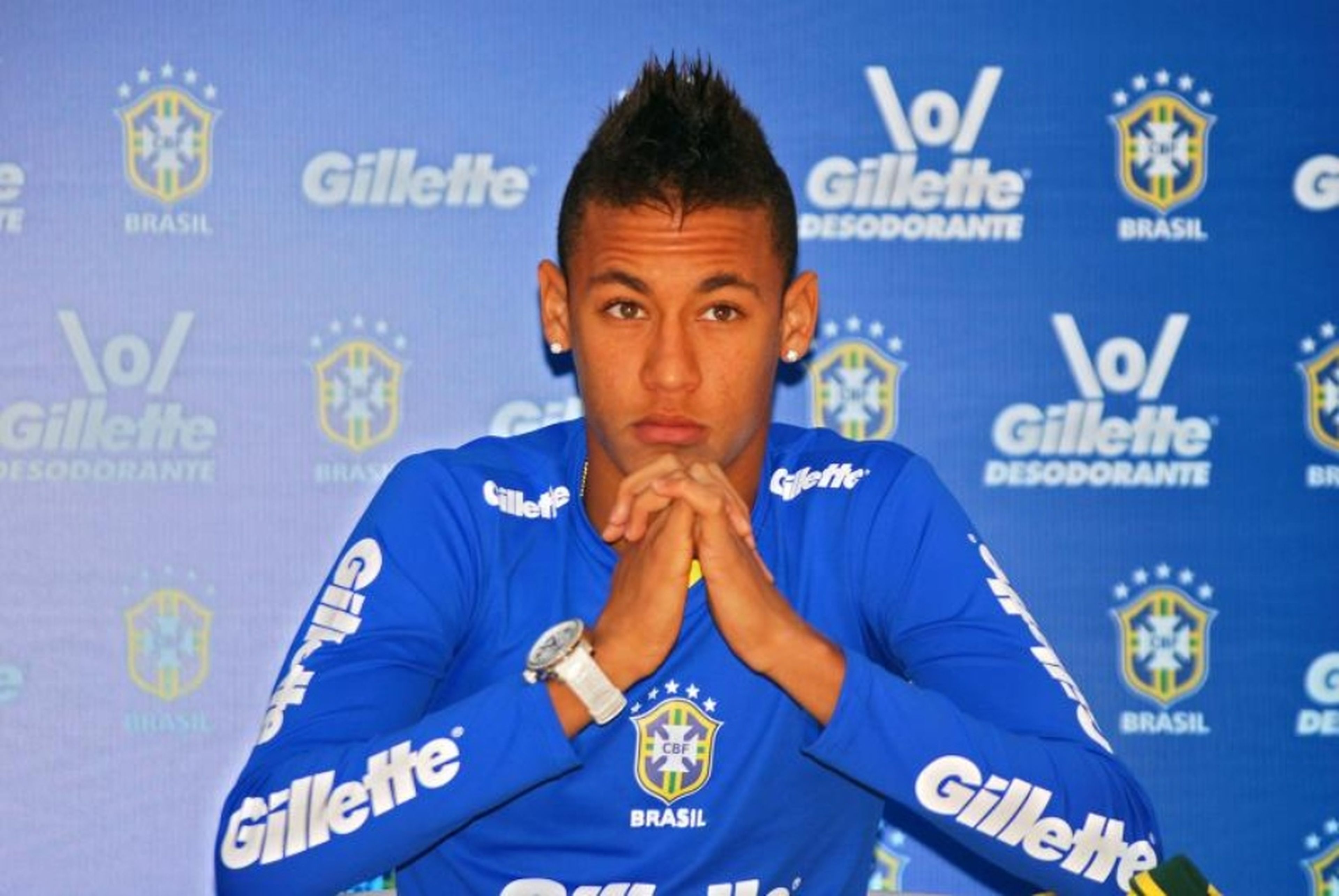 Neymar, en una rueda de prensa de la selección brasileña