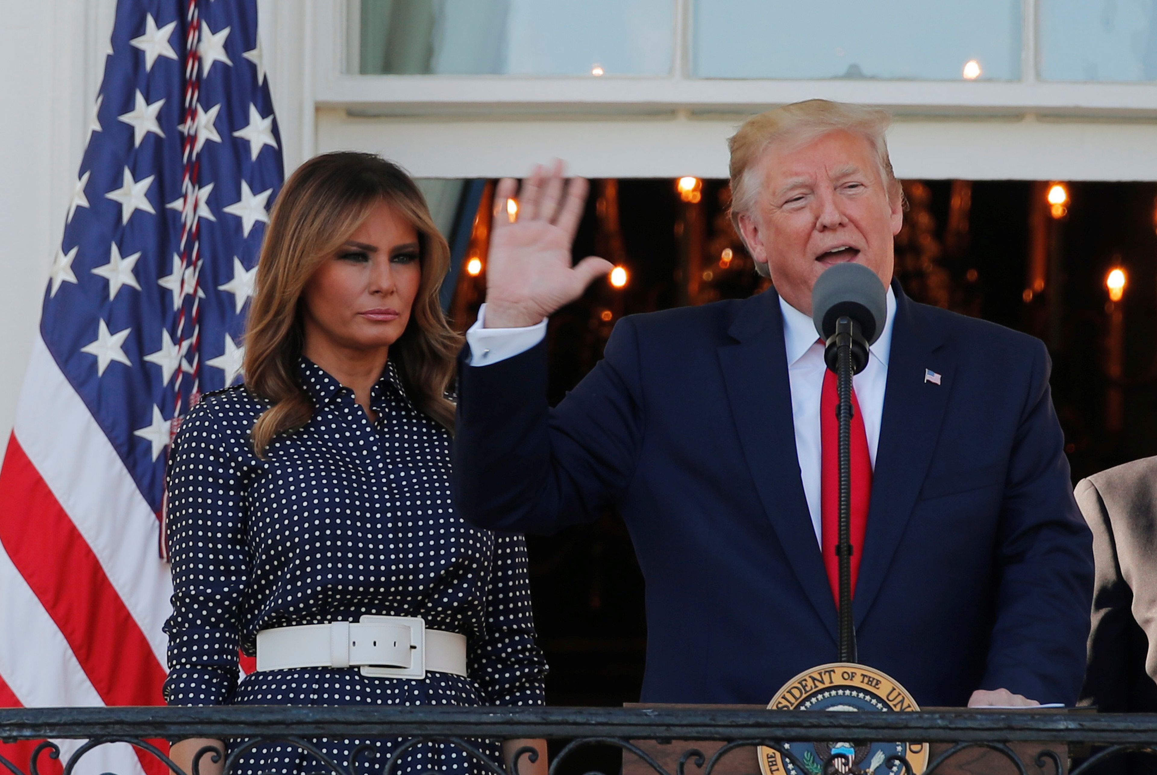 El presidente de los Estados Unidos, Donald Trump, junto a su esposa Melania.