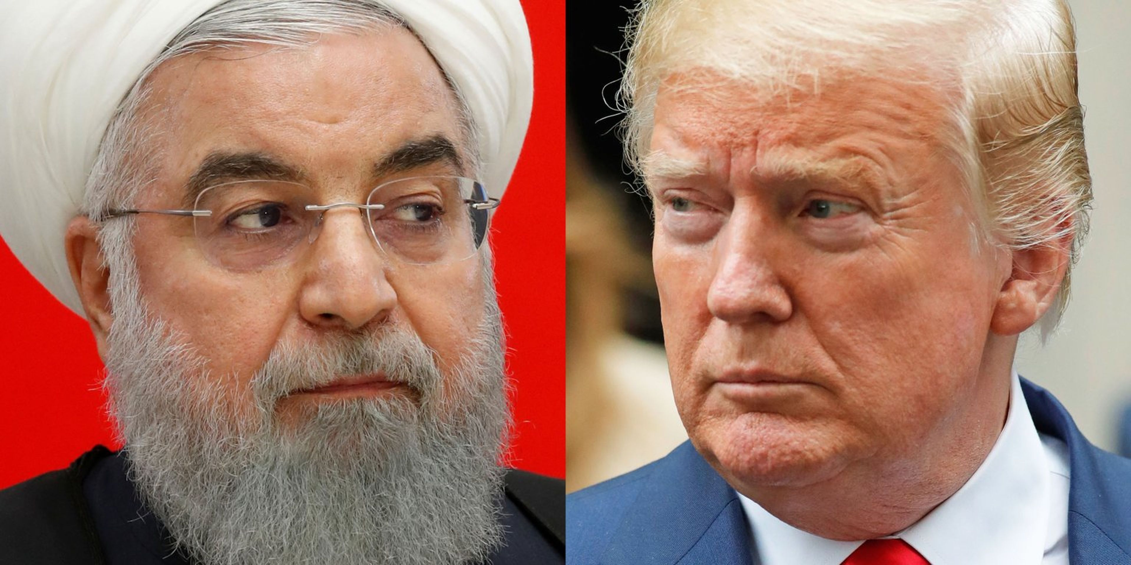El presidente iraní Hasán Rohaní y el presidente estadounidense Donald Trump