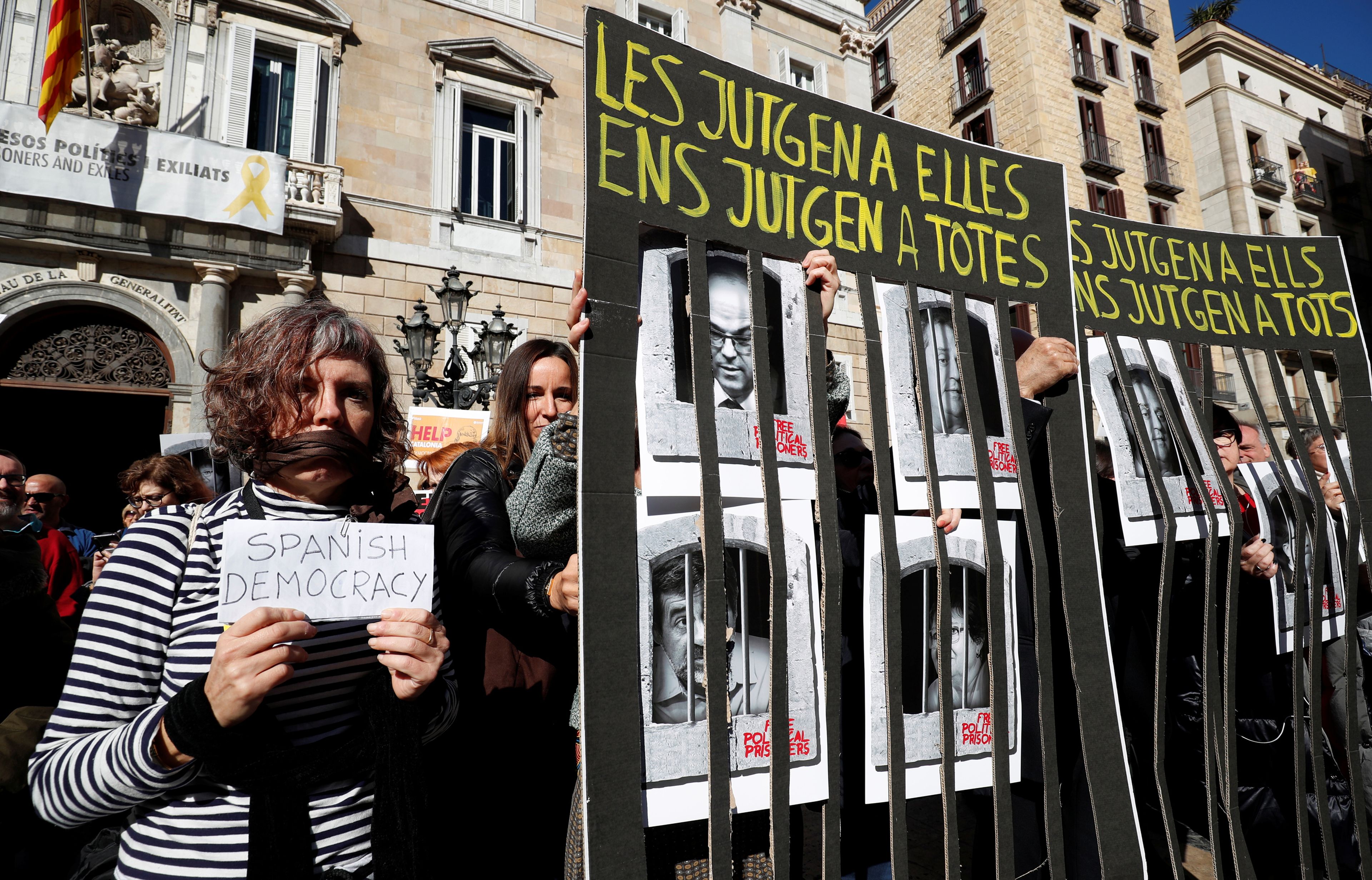 Protesta en Barcelona por el juicio del 'procés'