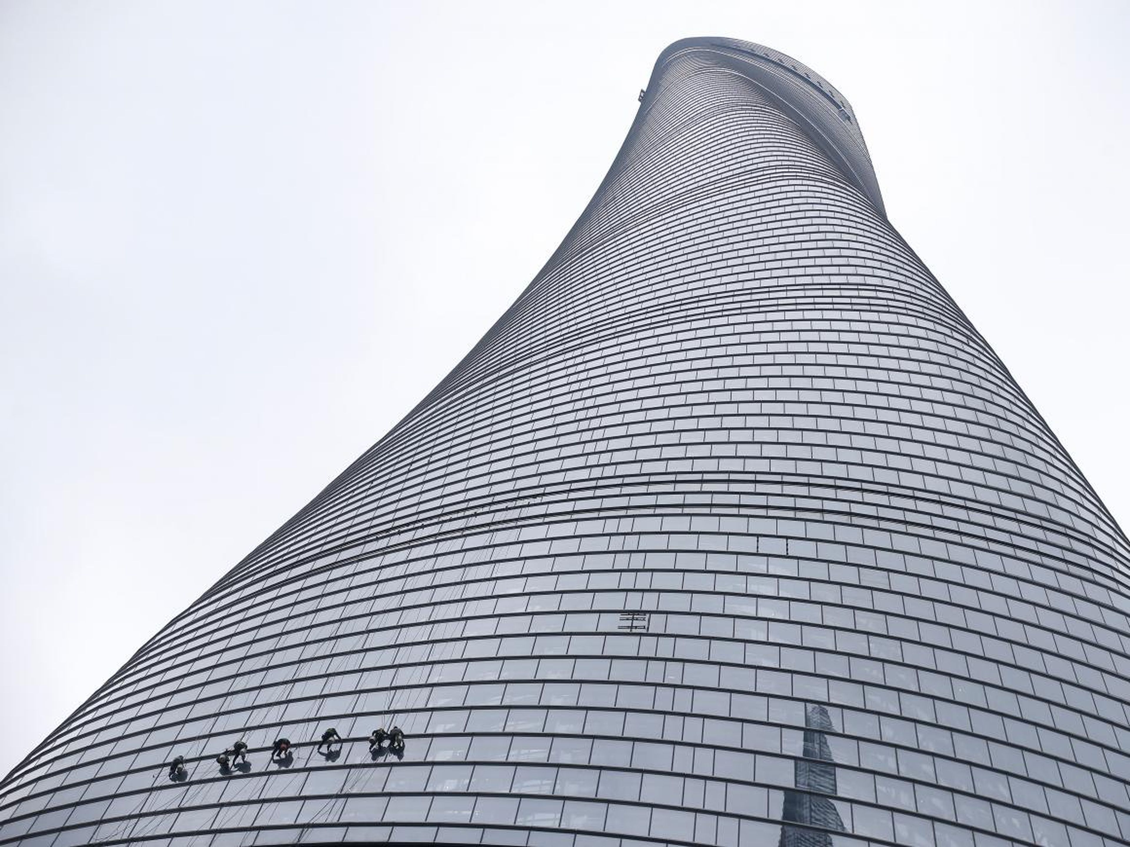 Shanghai Tower's twisted design is meant to allow it to withstand typhoon-force winds.