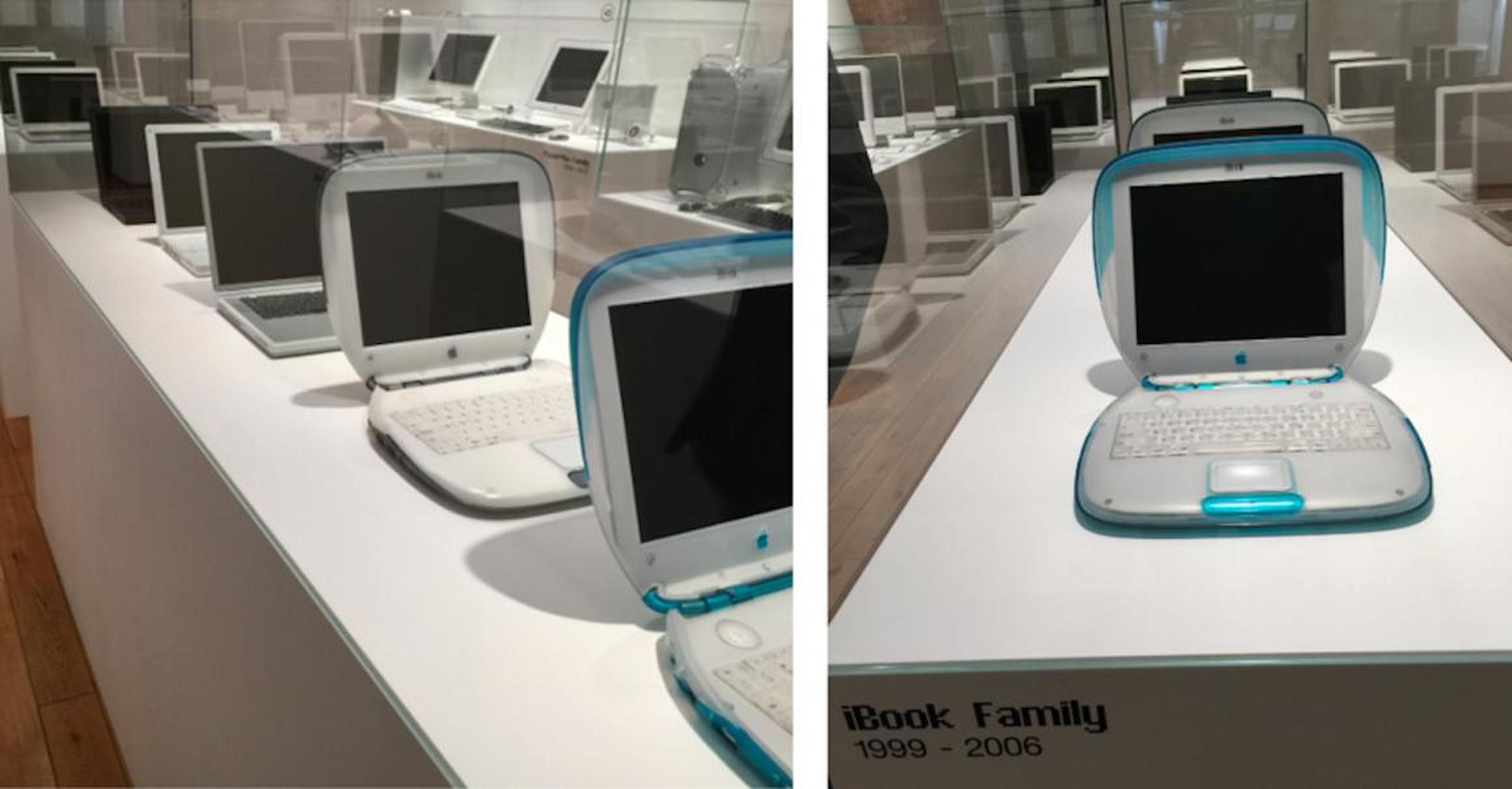 Starting in 1999, the iMac design would also give way to the similarly colorful iBook family of laptops, which looked funky, but would later be replaced by the more rectangular MacBook.