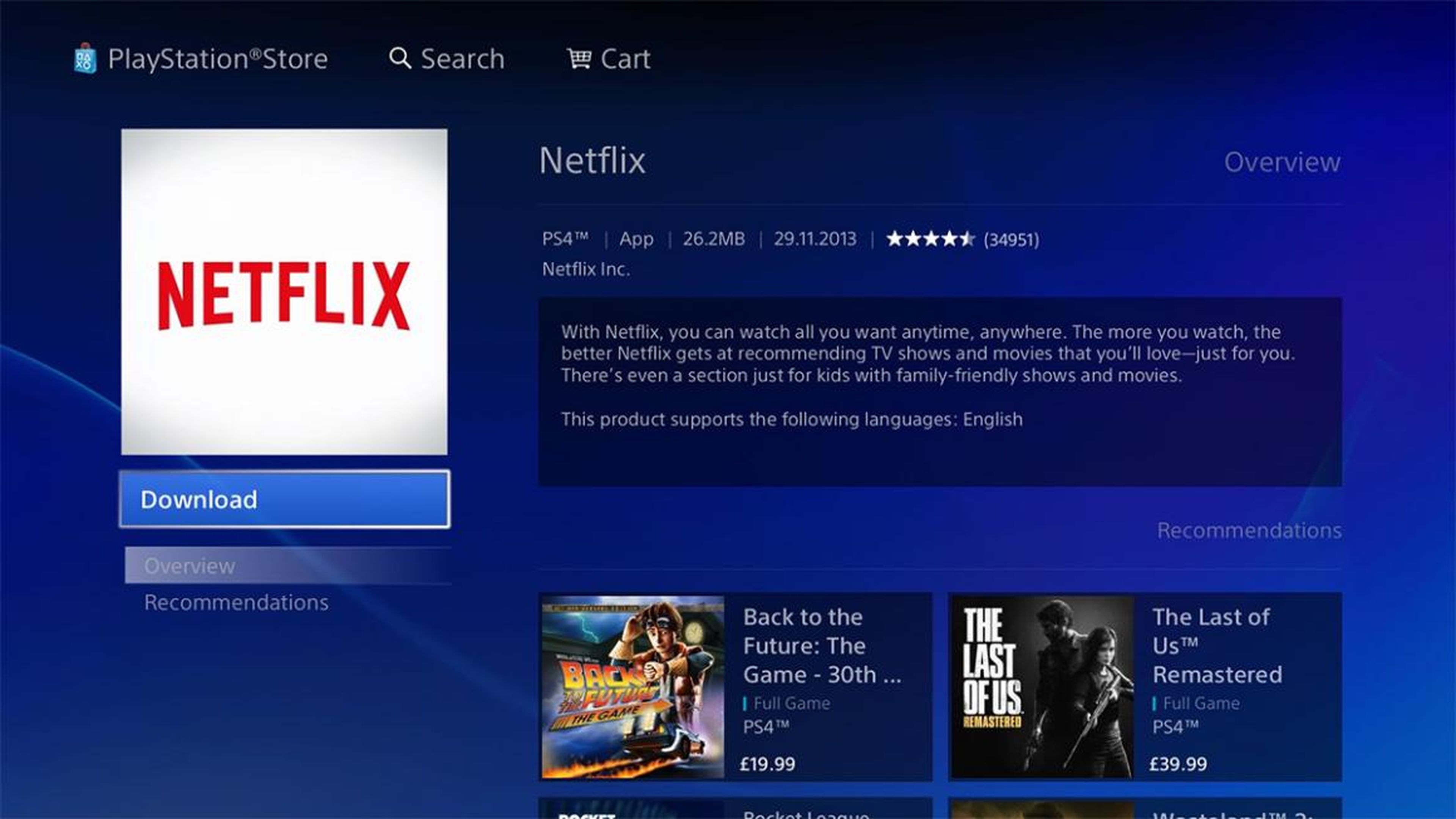 Watch Netflix on a gaming console like PS4