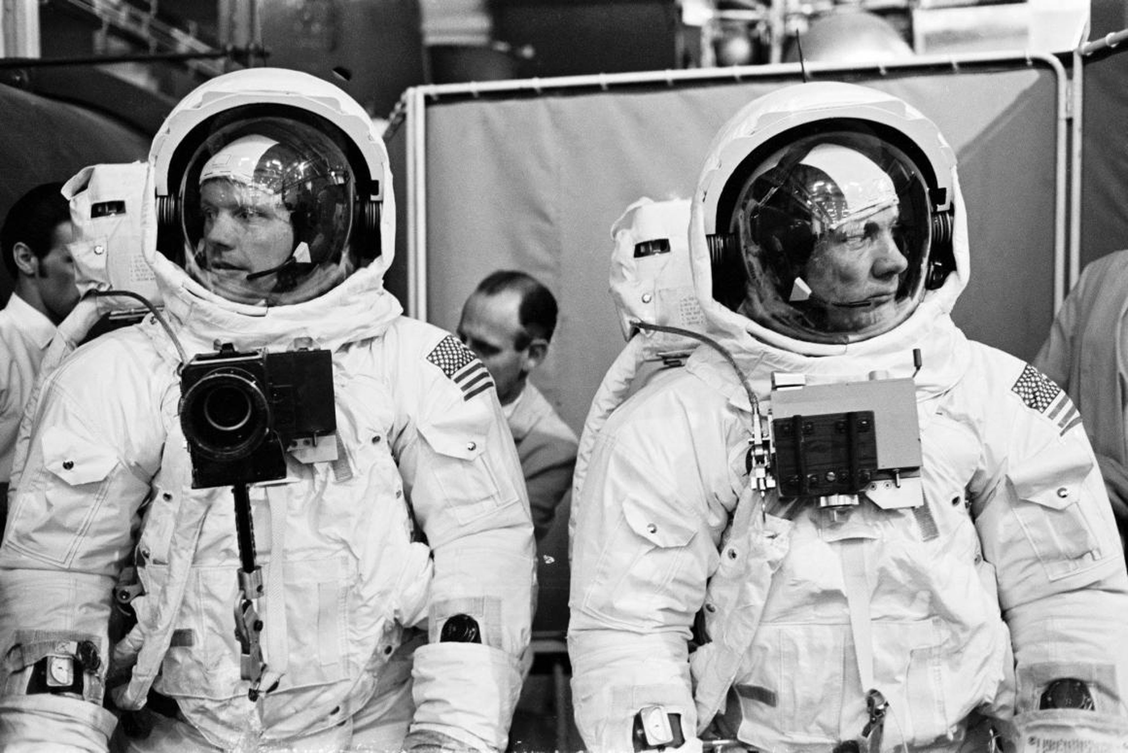 Los astronautas del Apolo 11y Neil Armstrong y Buzz Aldrin.
