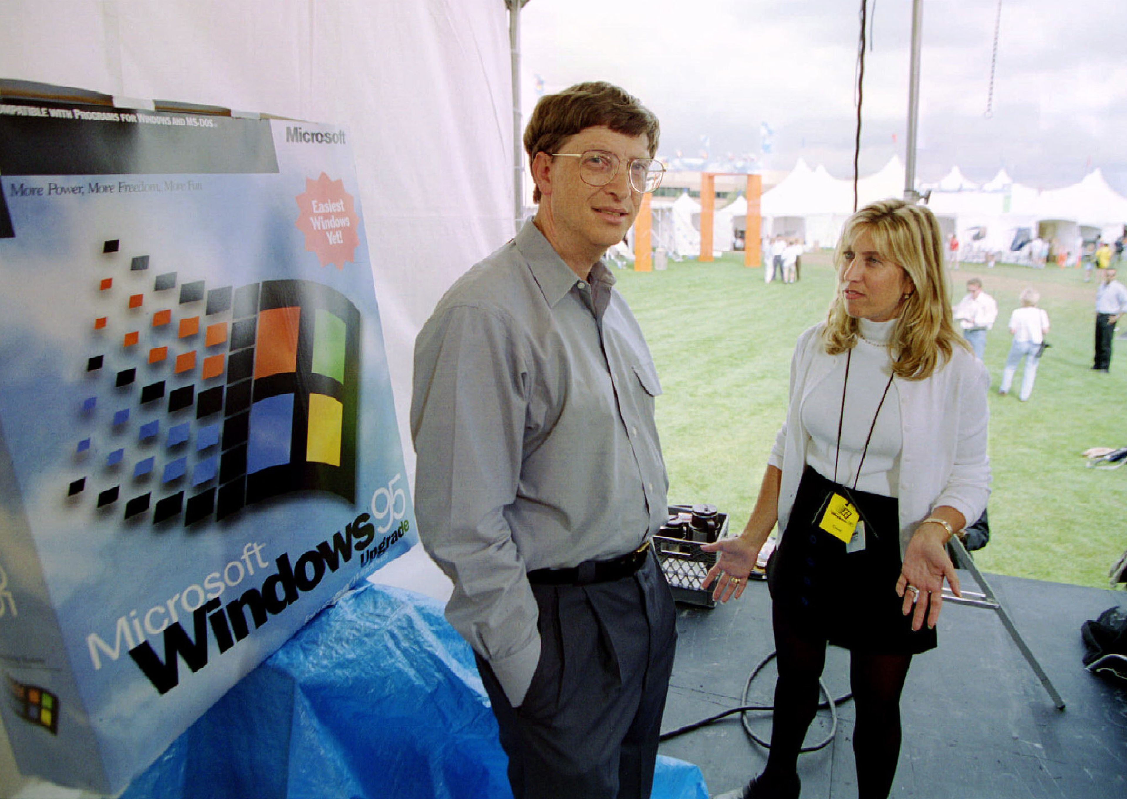 Bill Gates, en el lanzamiento de Windows 95.