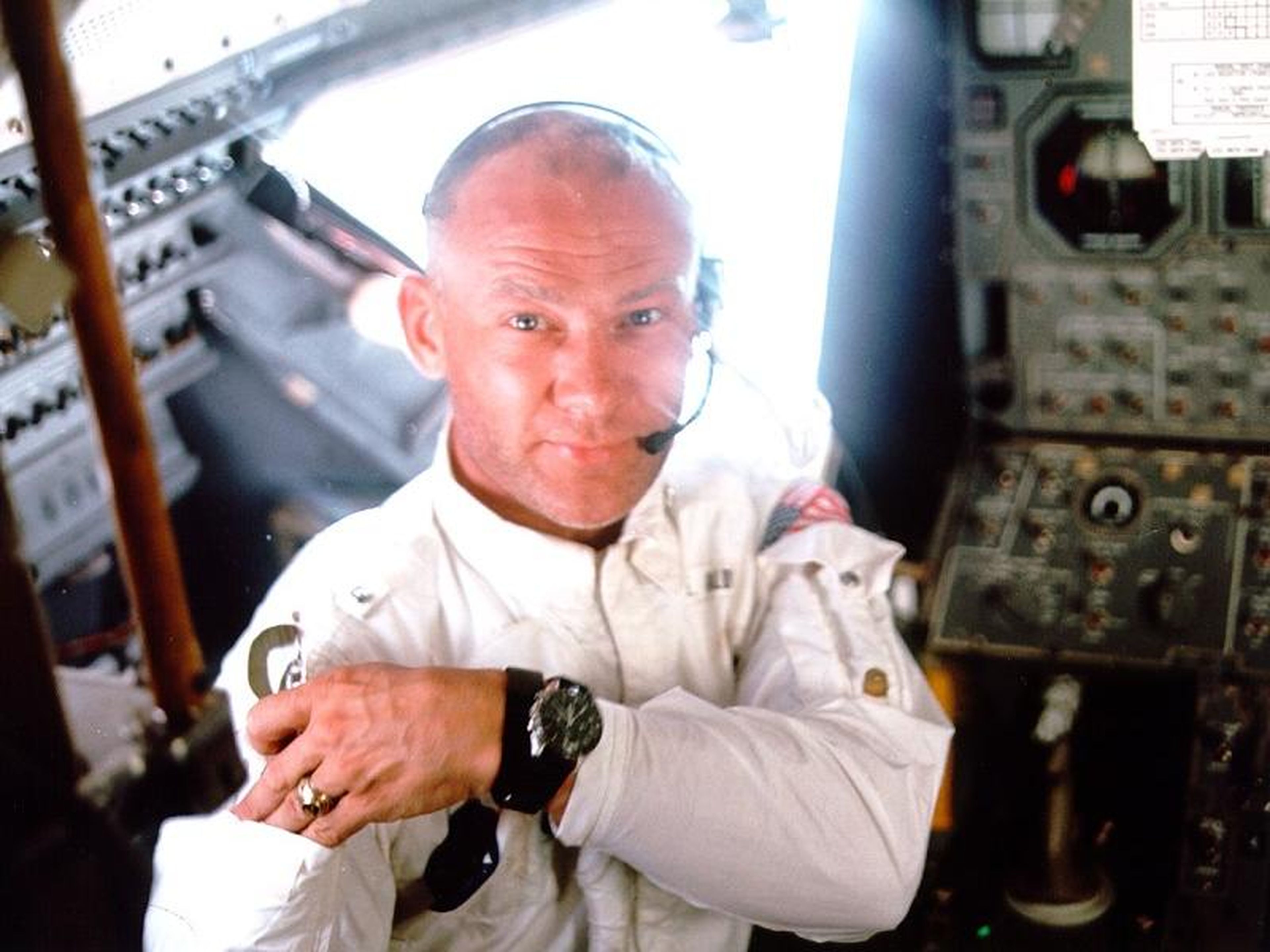 El piloto del módulo lunar Buzz Aldrin.